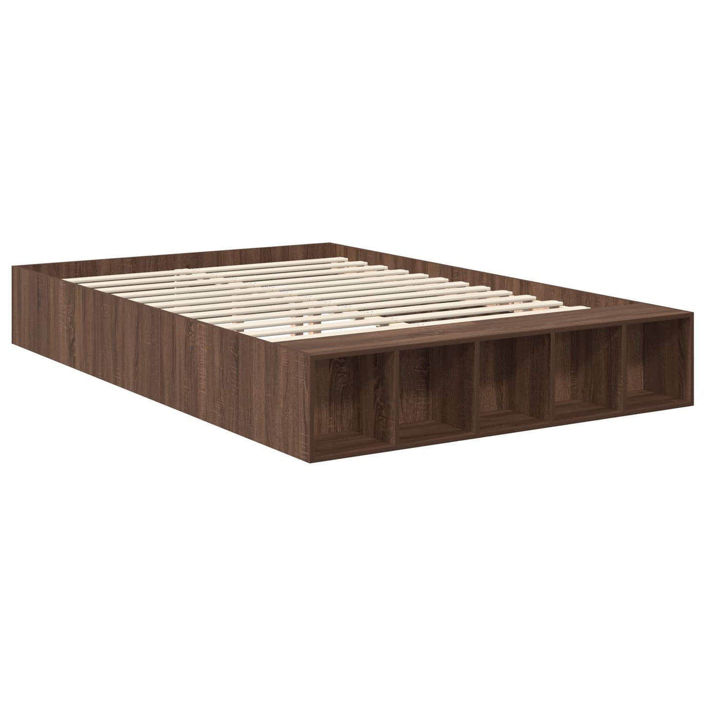 Bedframe met plank Bruin Eiken 140 x 200 cm Bewerkt hout