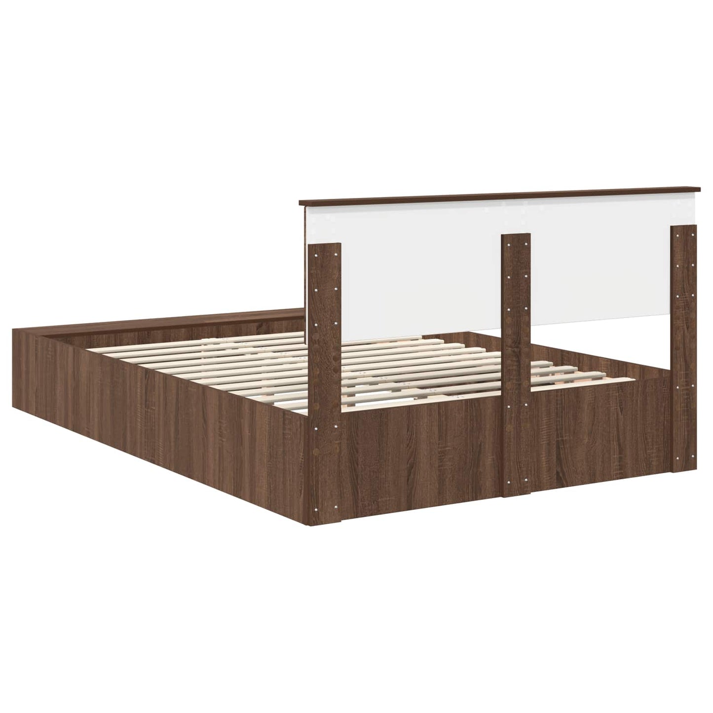Bedframe met plank Bruin Eiken 140 x 200 cm Bewerkt hout