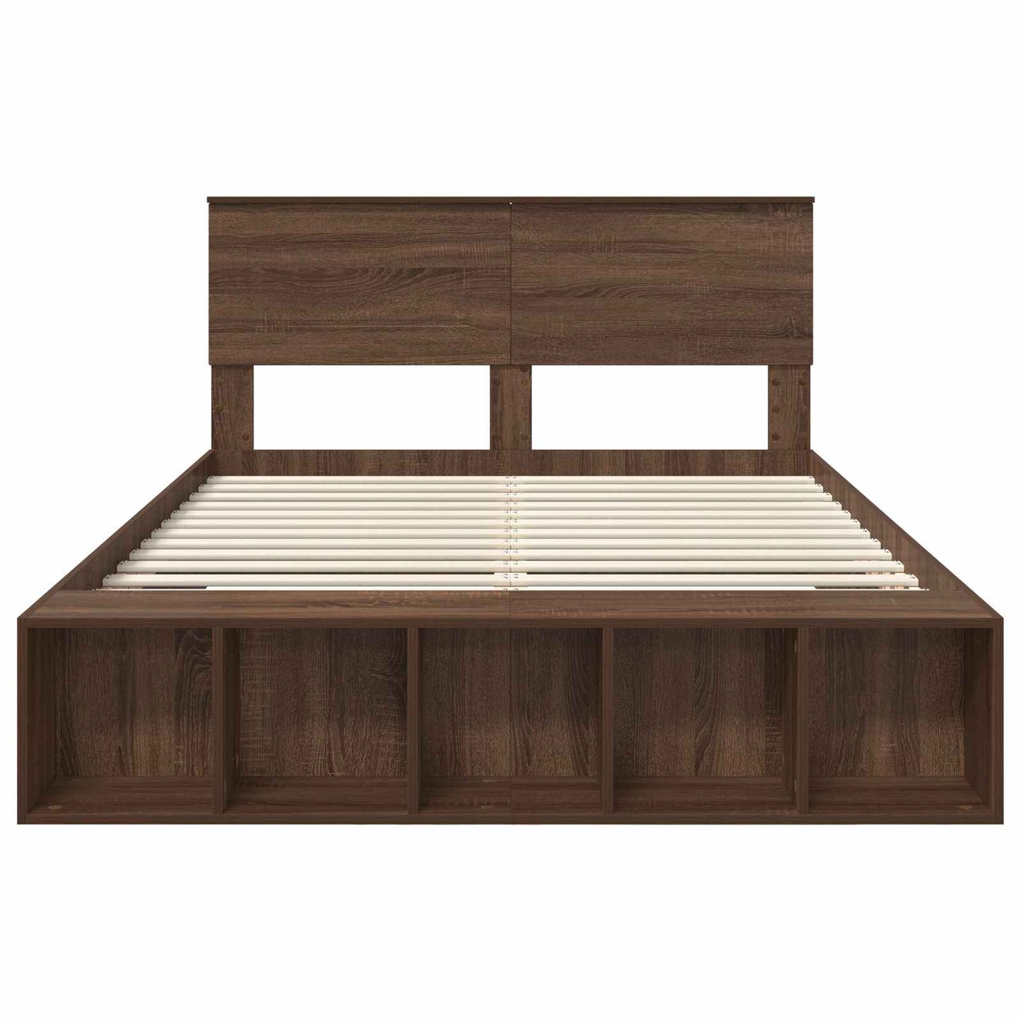 Bedframe met plank Bruin Eiken 140 x 200 cm Bewerkt hout