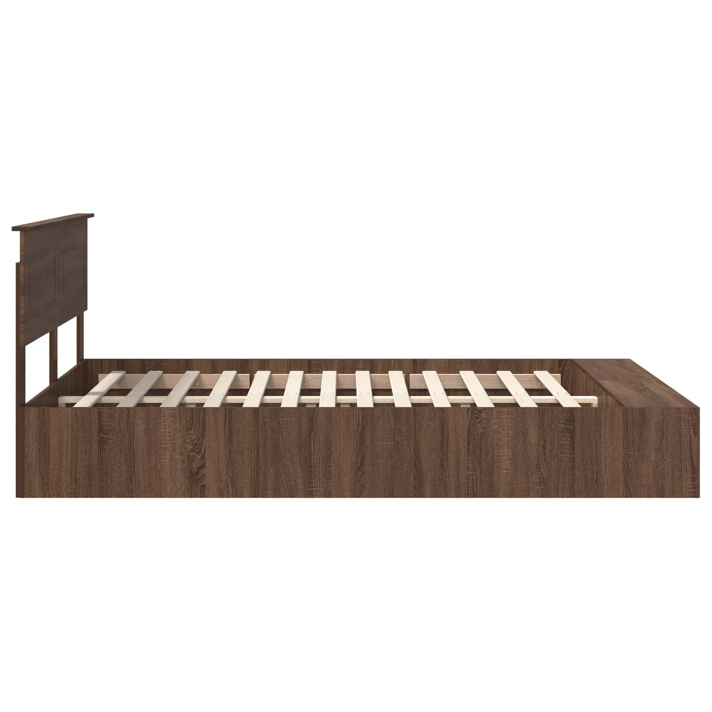 Bedframe met plank Bruin Eiken 140 x 200 cm Bewerkt hout