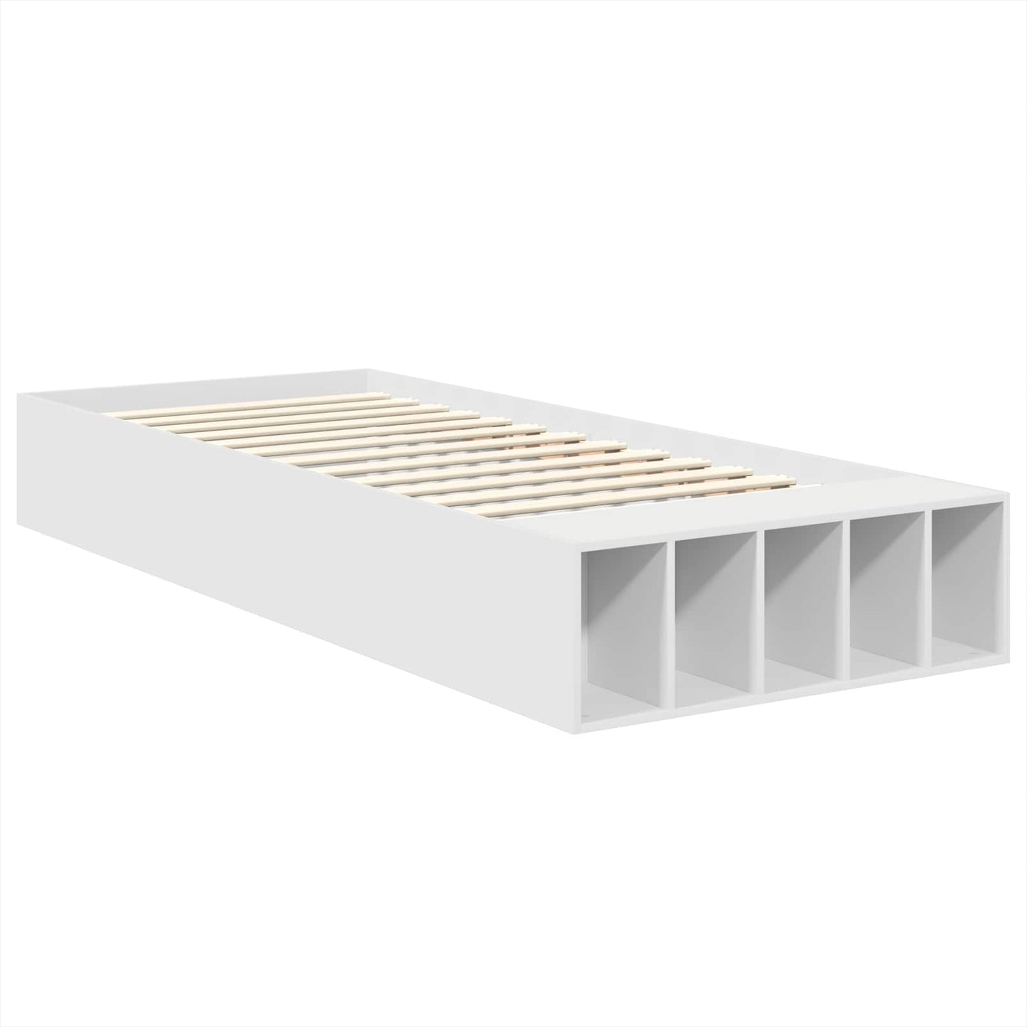 Bedframe met plank met hoofdeinde Wit 90 x 190 cm Bewerkt hout is nu te koop bij PeponiXL, paradijselijk wonen!