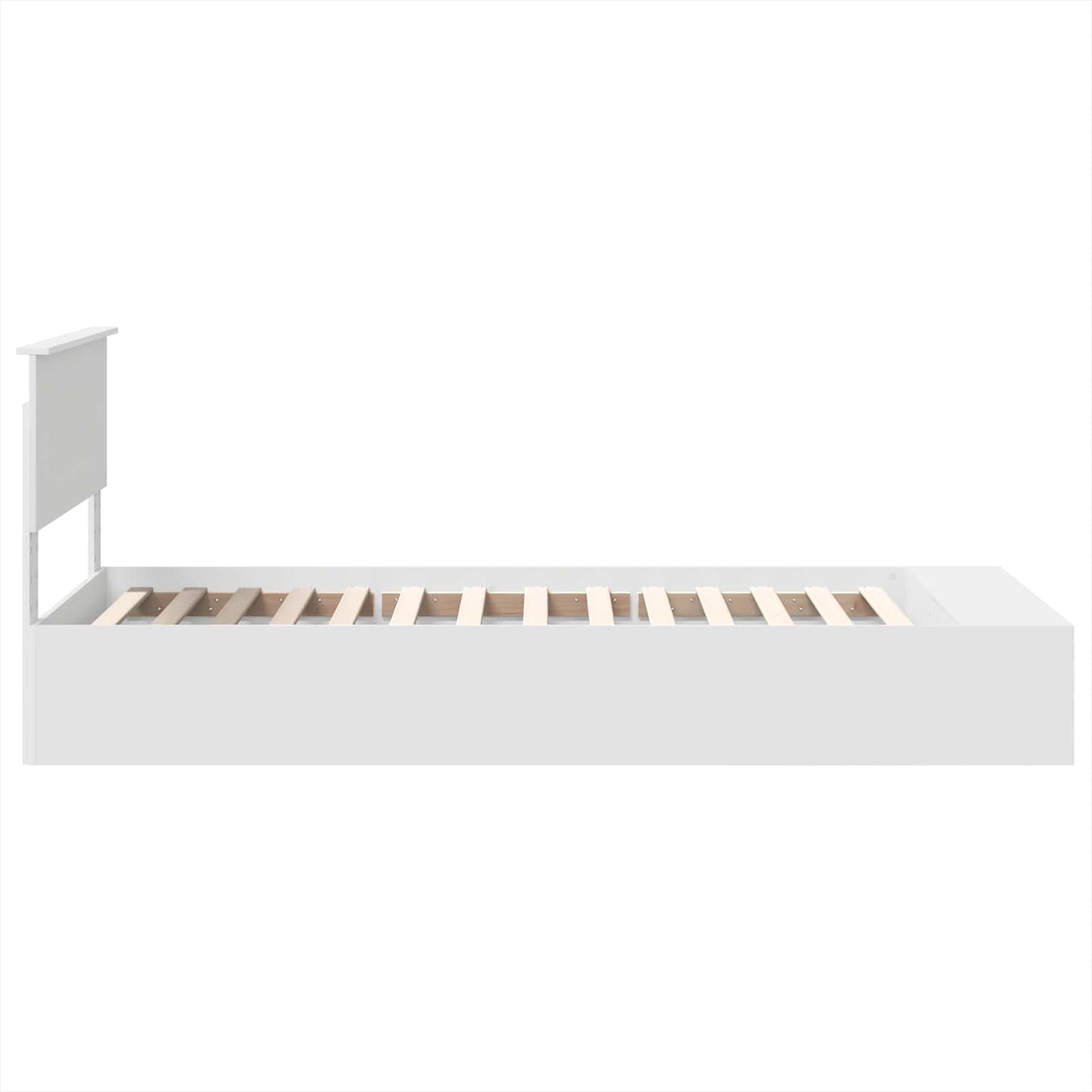 Bedframe met plank met hoofdeinde Wit 90 x 190 cm Bewerkt hout is nu te koop bij PeponiXL, paradijselijk wonen!