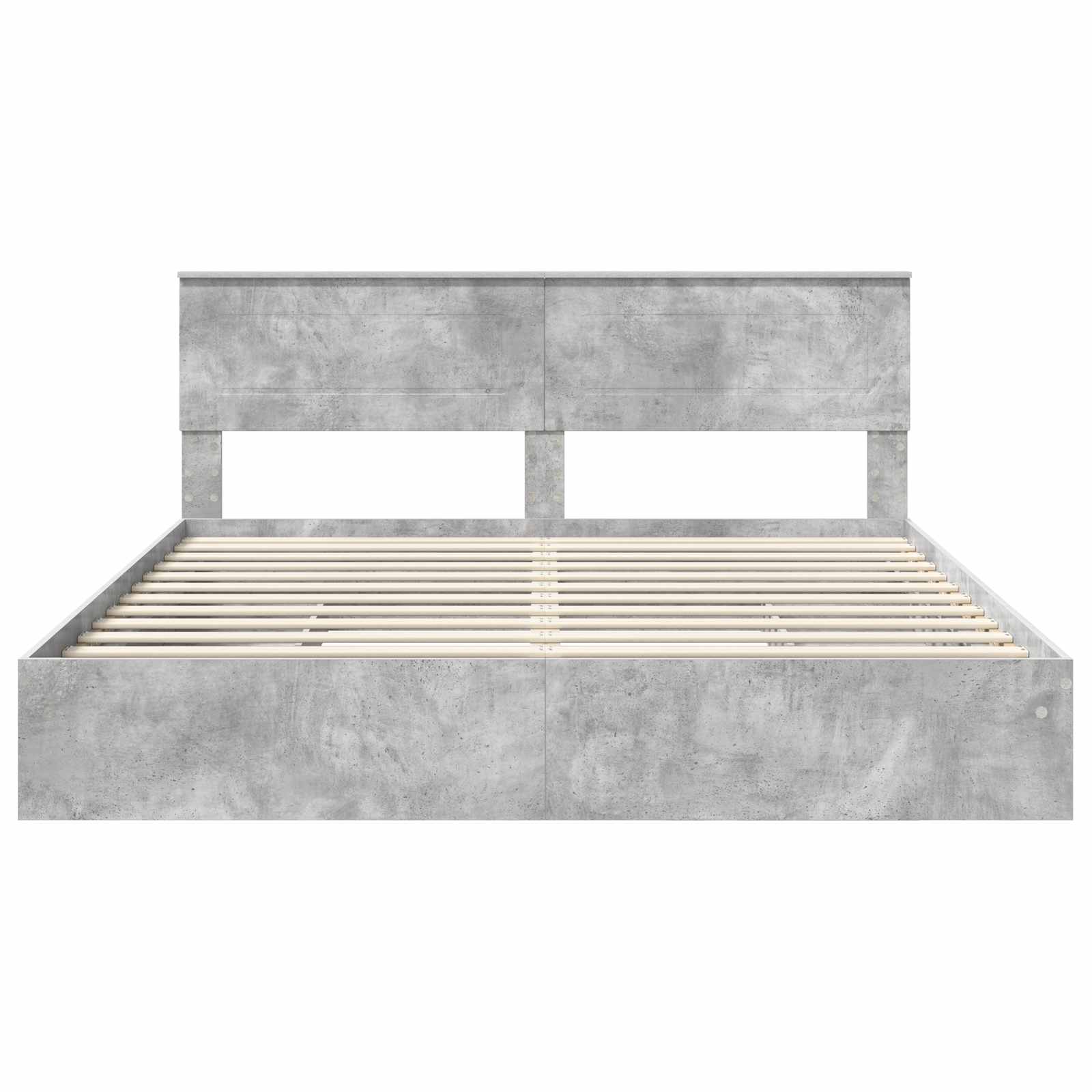 Opslag bed met hoofdeinde Beton Grijs 200 x 200 cm Bewerkt hout is nu te koop bij PeponiXL, paradijselijk wonen!
