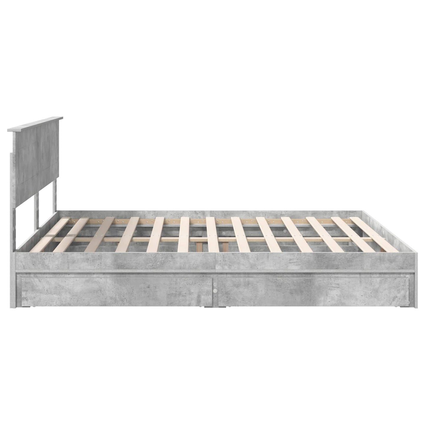 Opslag bed met hoofdeinde Beton Grijs 200 x 200 cm Bewerkt hout is nu te koop bij PeponiXL, paradijselijk wonen!