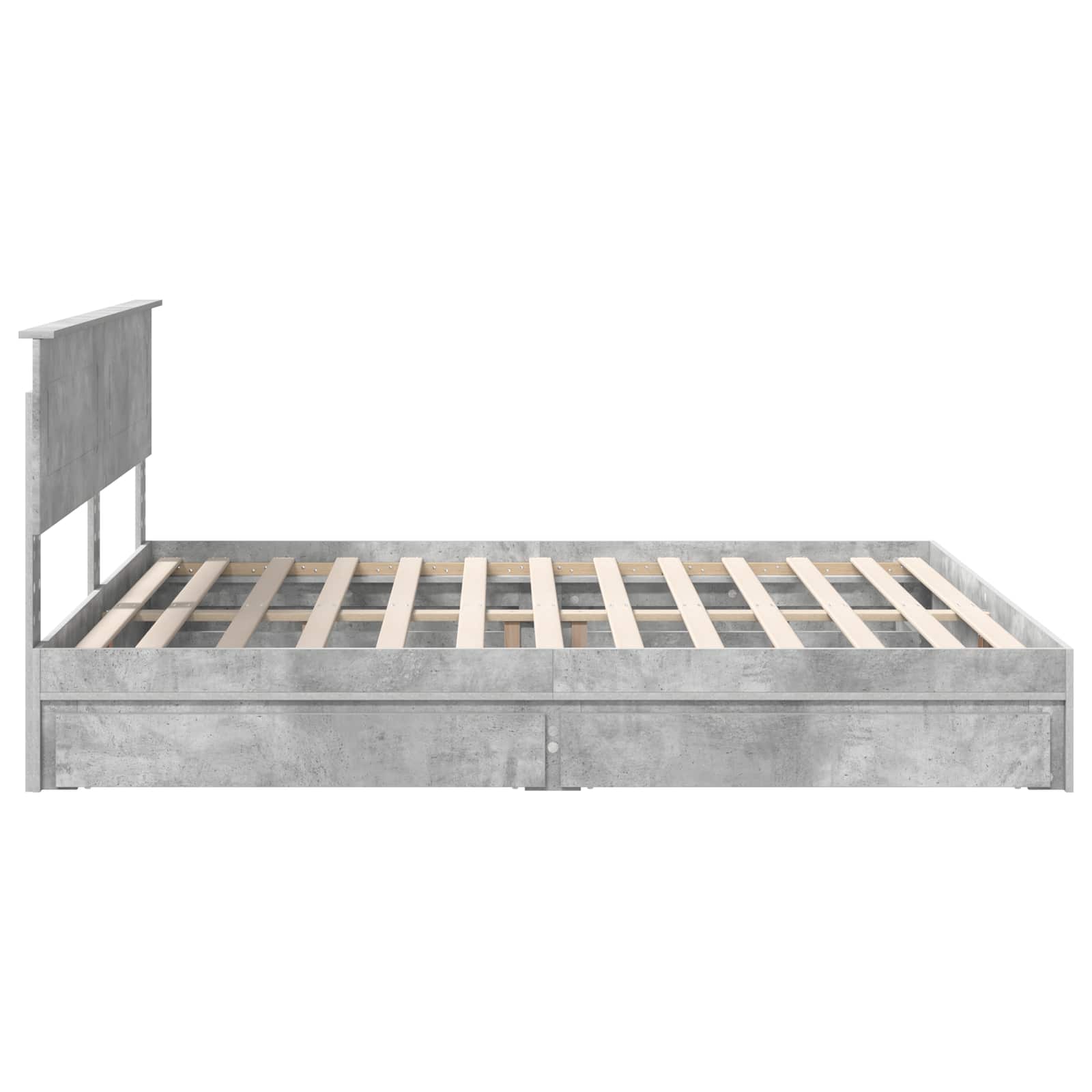 Opslag bed met hoofdeinde Beton Grijs 200 x 200 cm Bewerkt hout is nu te koop bij PeponiXL, paradijselijk wonen!