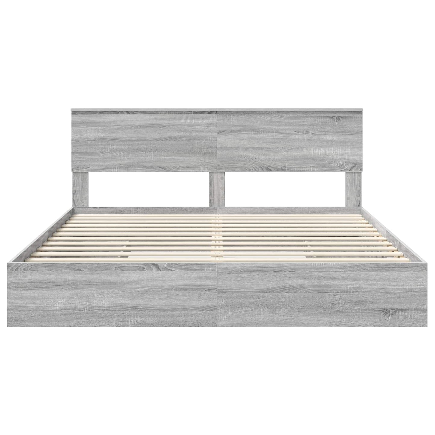 Opslag bed met lade Grijs Sonoma 200 x 200 cm Bewerkt hout is nu te koop bij PeponiXL, paradijselijk wonen!