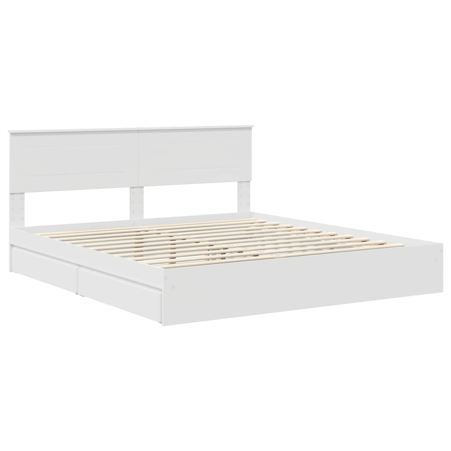 Opslag bed met hoofdeinde Wit 180 x 200 cm Bewerkt hout is nu te koop bij PeponiXL, paradijselijk wonen!