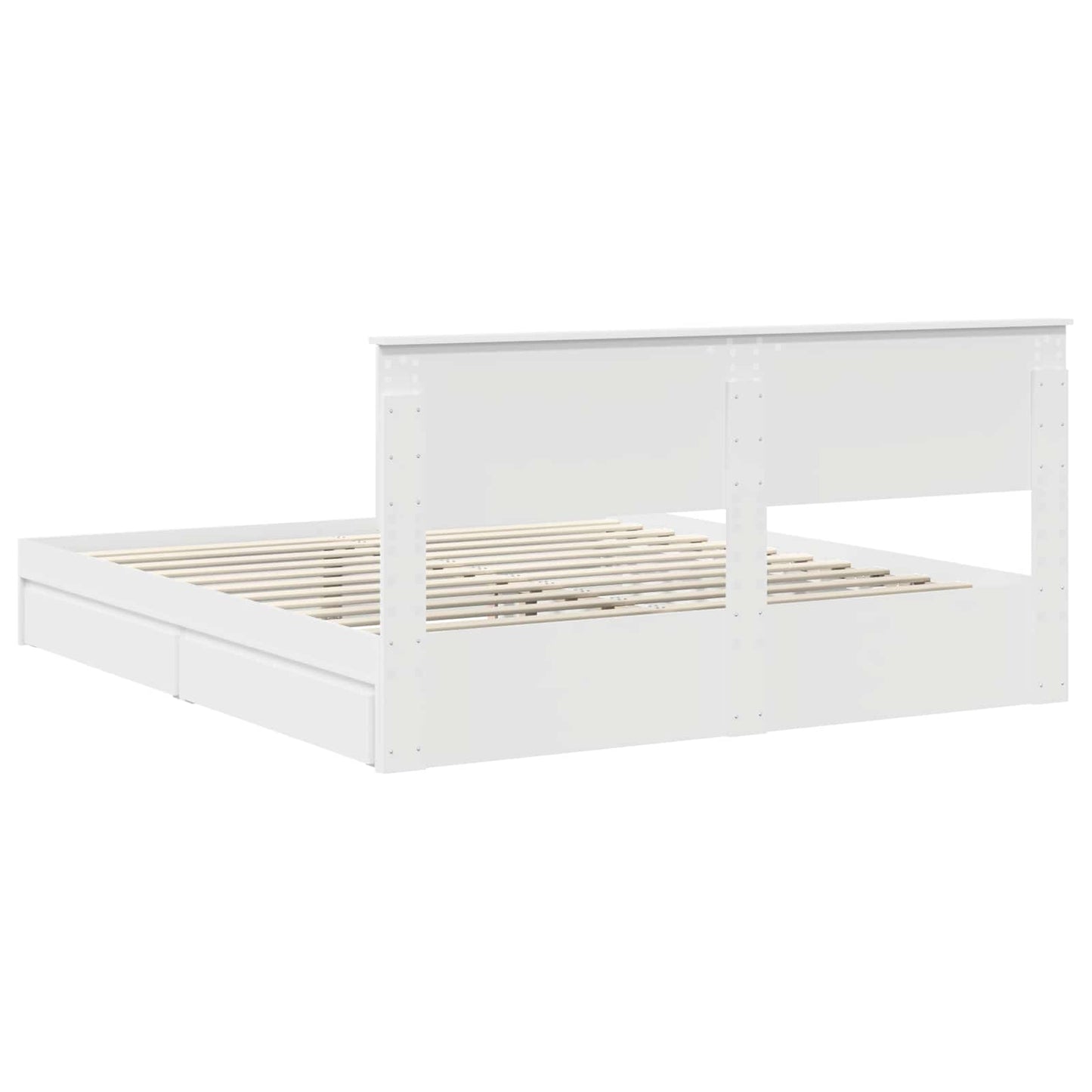 Opslag bed met hoofdeinde Wit 180 x 200 cm Bewerkt hout is nu te koop bij PeponiXL, paradijselijk wonen!