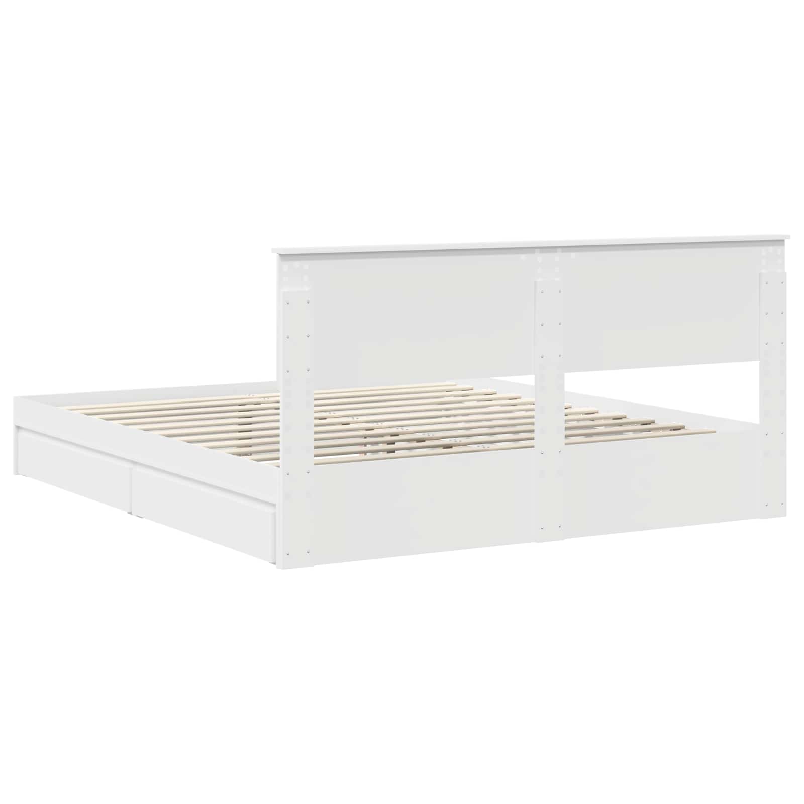 Opslag bed met hoofdeinde Wit 180 x 200 cm Bewerkt hout is nu te koop bij PeponiXL, paradijselijk wonen!