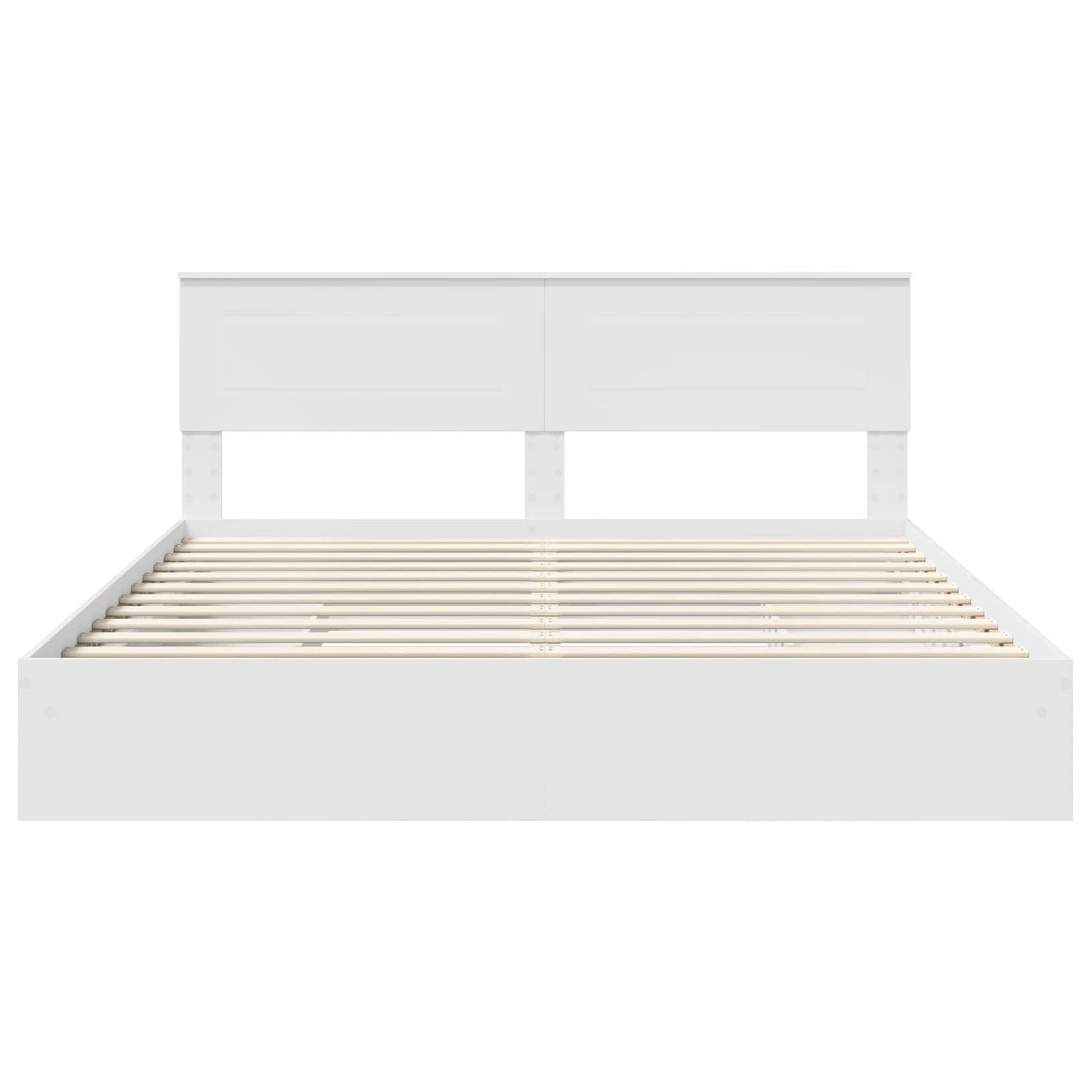 Opslag bed met hoofdeinde Wit 180 x 200 cm Bewerkt hout is nu te koop bij PeponiXL, paradijselijk wonen!