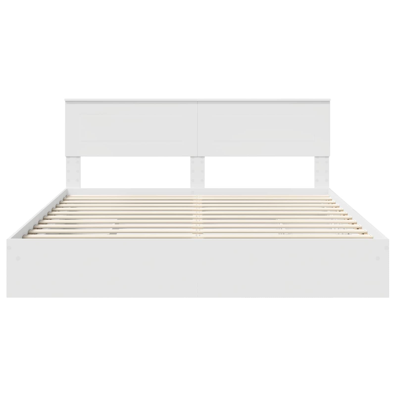 Opslag bed met hoofdeinde Wit 180 x 200 cm Bewerkt hout is nu te koop bij PeponiXL, paradijselijk wonen!