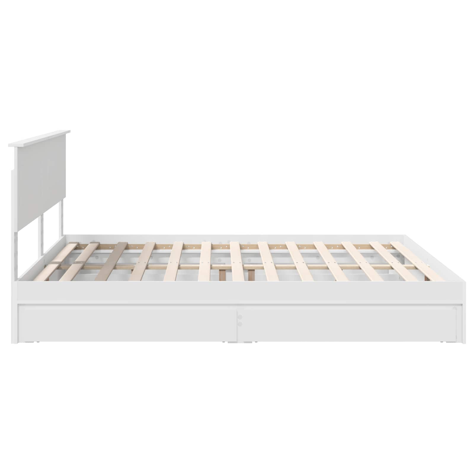 Opslag bed met hoofdeinde Wit 180 x 200 cm Bewerkt hout is nu te koop bij PeponiXL, paradijselijk wonen!