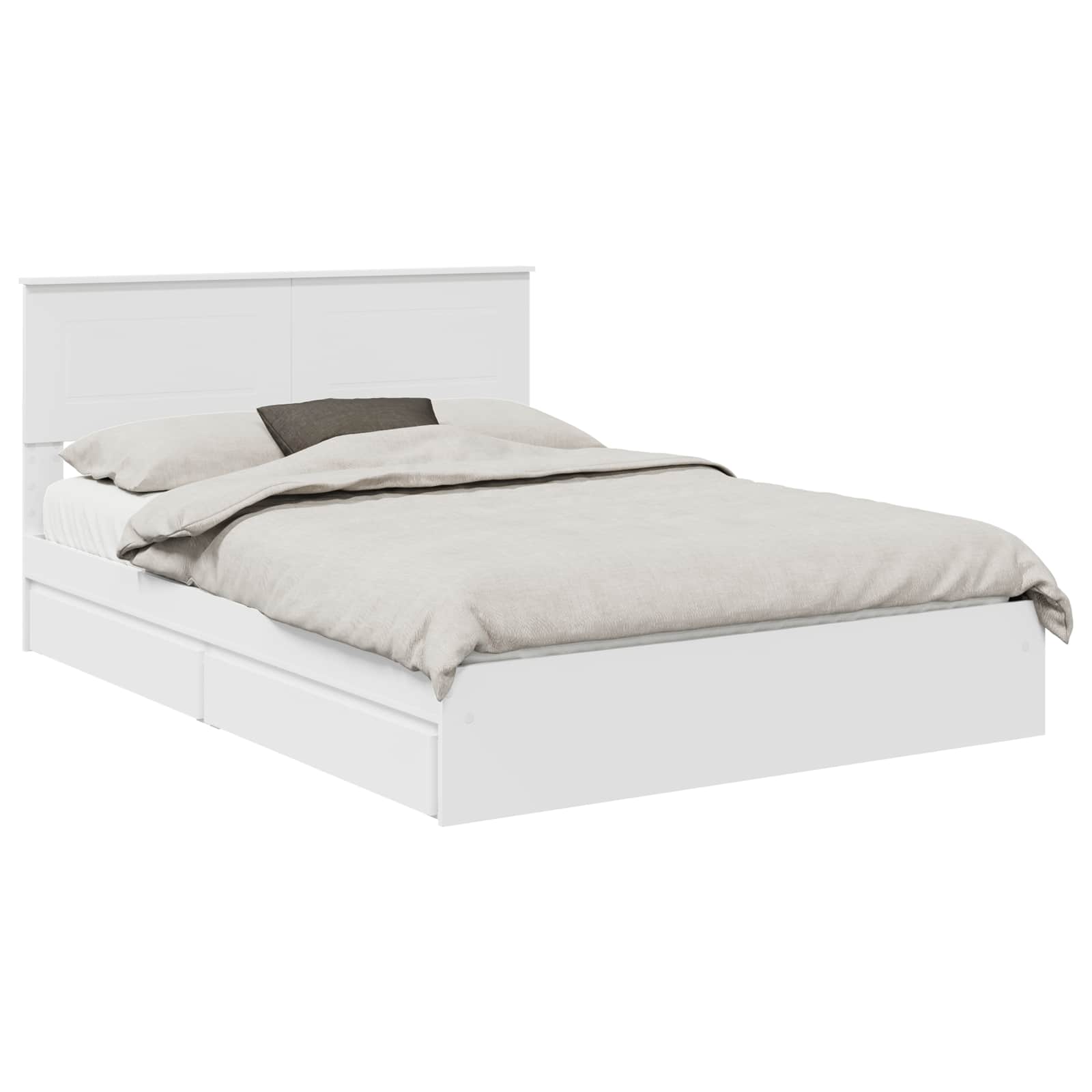 Opslag bed met hoofdeinde Wit 160 x 200 cm Bewerkt hout is nu te koop bij PeponiXL, paradijselijk wonen!