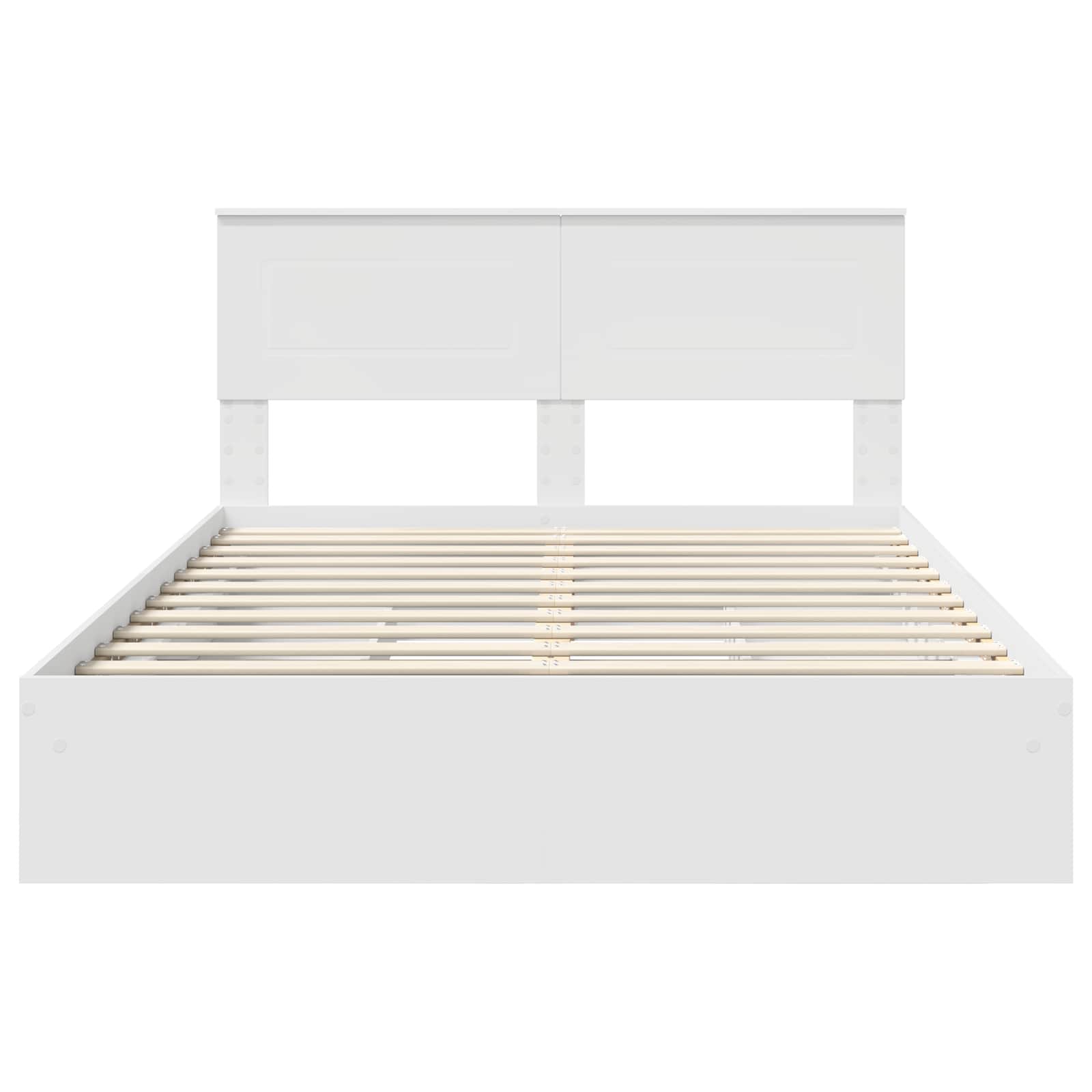Opslag bed met hoofdeinde Wit 160 x 200 cm Bewerkt hout is nu te koop bij PeponiXL, paradijselijk wonen!