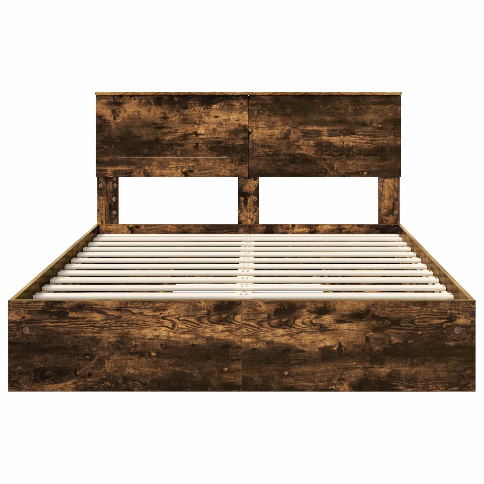 Opslag bed met lade Gerookt eiken 160 x 200 cm Bewerkt hout is nu te koop bij PeponiXL, paradijselijk wonen!