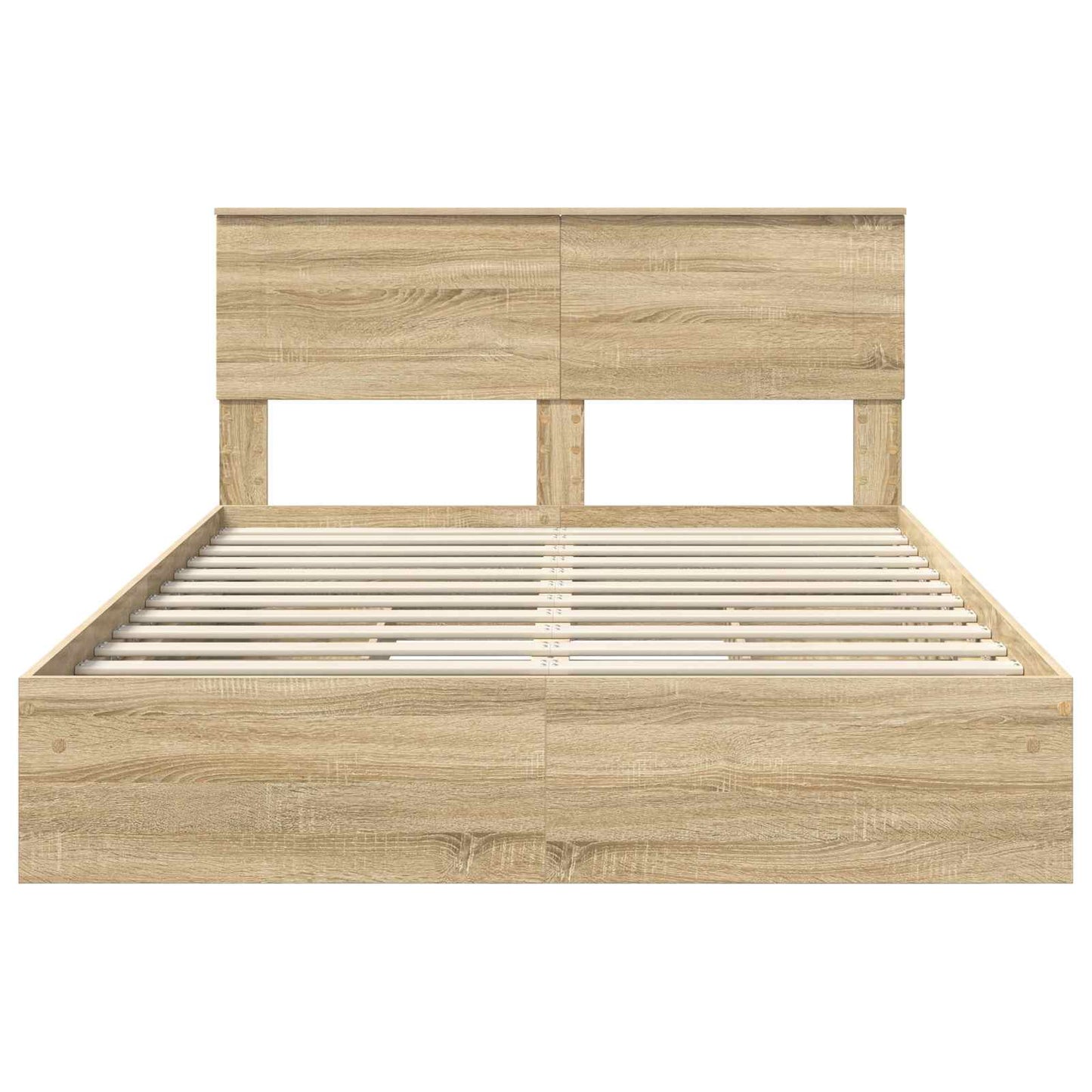 Opslag bed met lade Sonoma Eiken 150 x 200 cm Bewerkt hout is nu te koop bij PeponiXL, paradijselijk wonen!