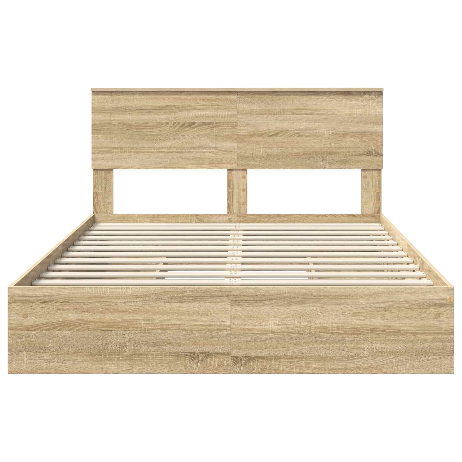 Opslag bed met lade Sonoma Eiken 150 x 200 cm Bewerkt hout is nu te koop bij PeponiXL, paradijselijk wonen!