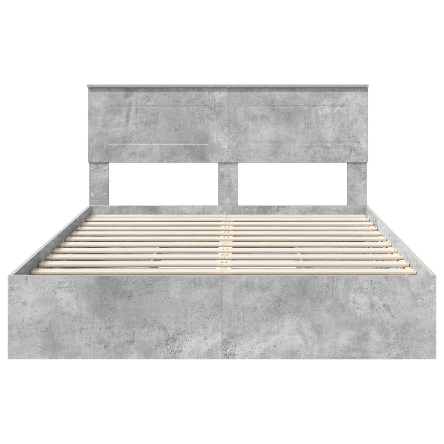 Opslag bed met hoofdeinde Beton Grijs 150 x 200 cm Bewerkt hout is nu te koop bij PeponiXL, paradijselijk wonen!