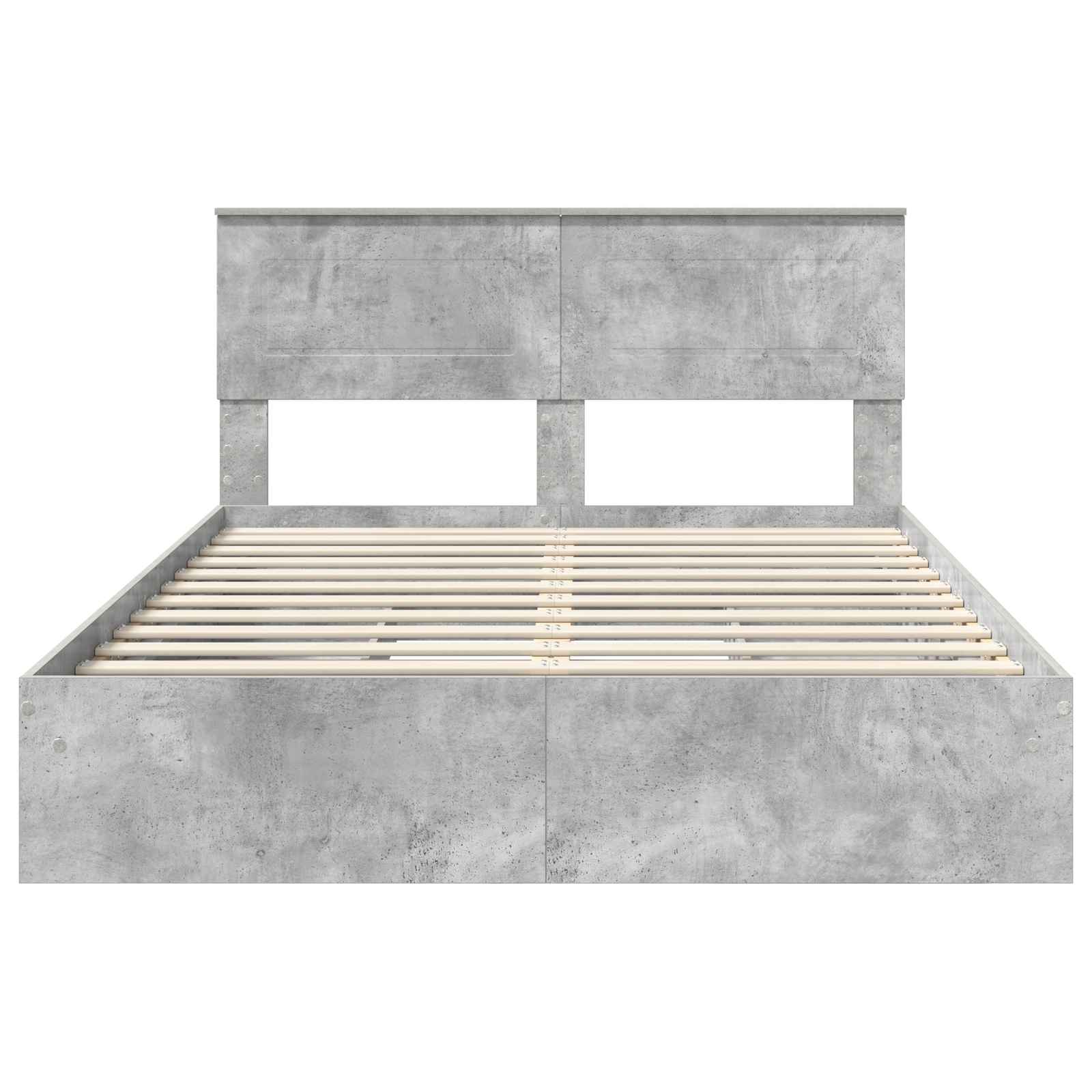Opslag bed met hoofdeinde Beton Grijs 150 x 200 cm Bewerkt hout is nu te koop bij PeponiXL, paradijselijk wonen!