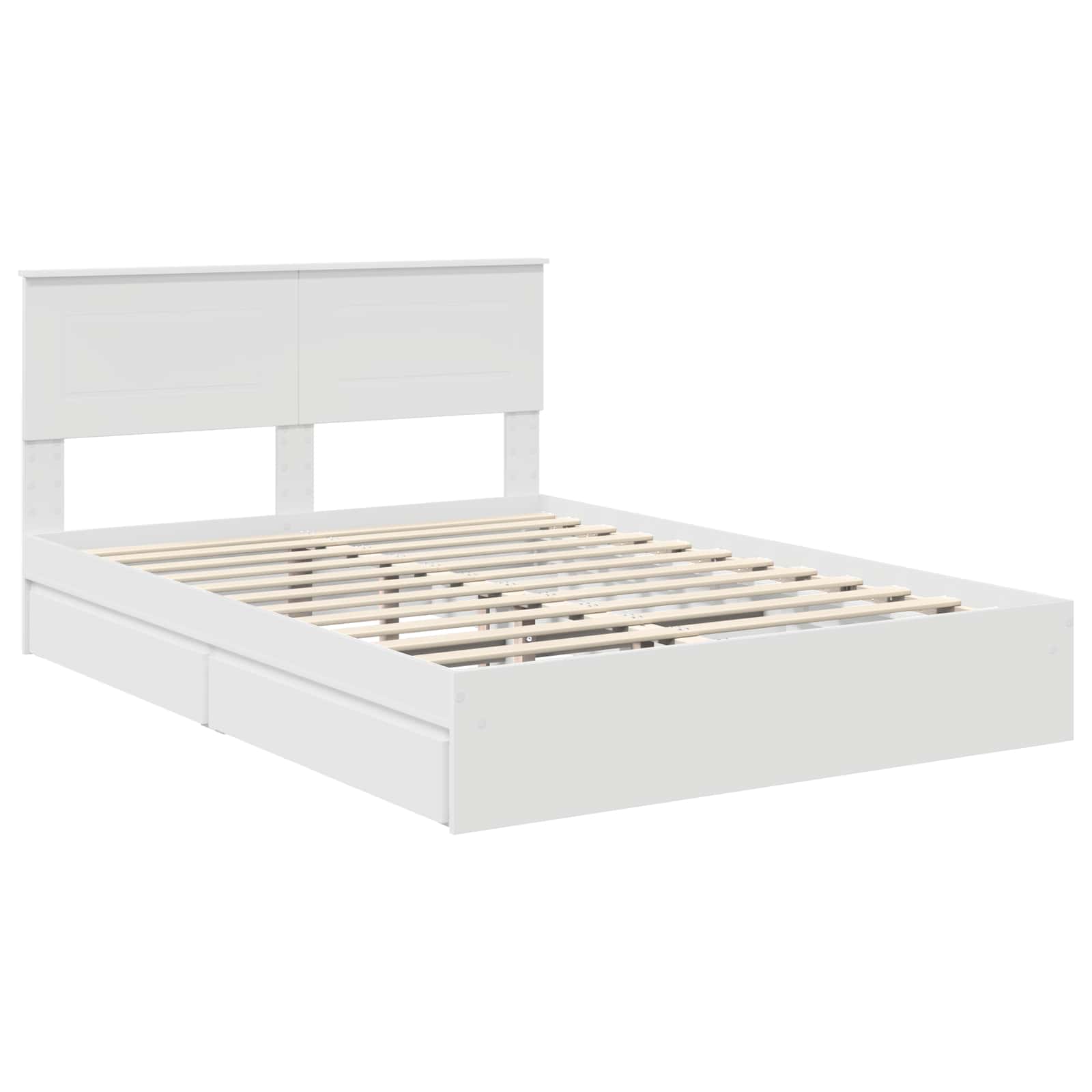 Opslag bed met hoofdeinde Wit 140 x 190 cm Bewerkt hout is nu te koop bij PeponiXL, paradijselijk wonen!