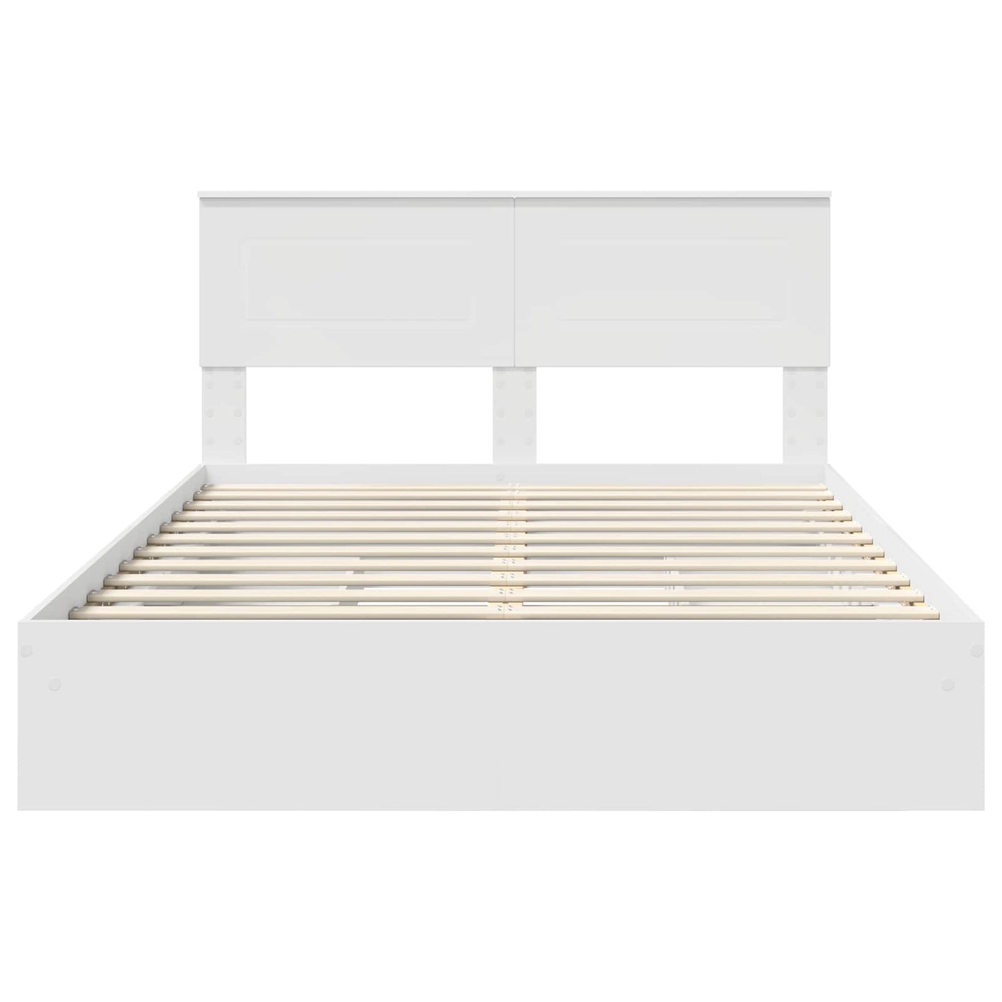 Opslag bed met hoofdeinde Wit 140 x 190 cm Bewerkt hout is nu te koop bij PeponiXL, paradijselijk wonen!