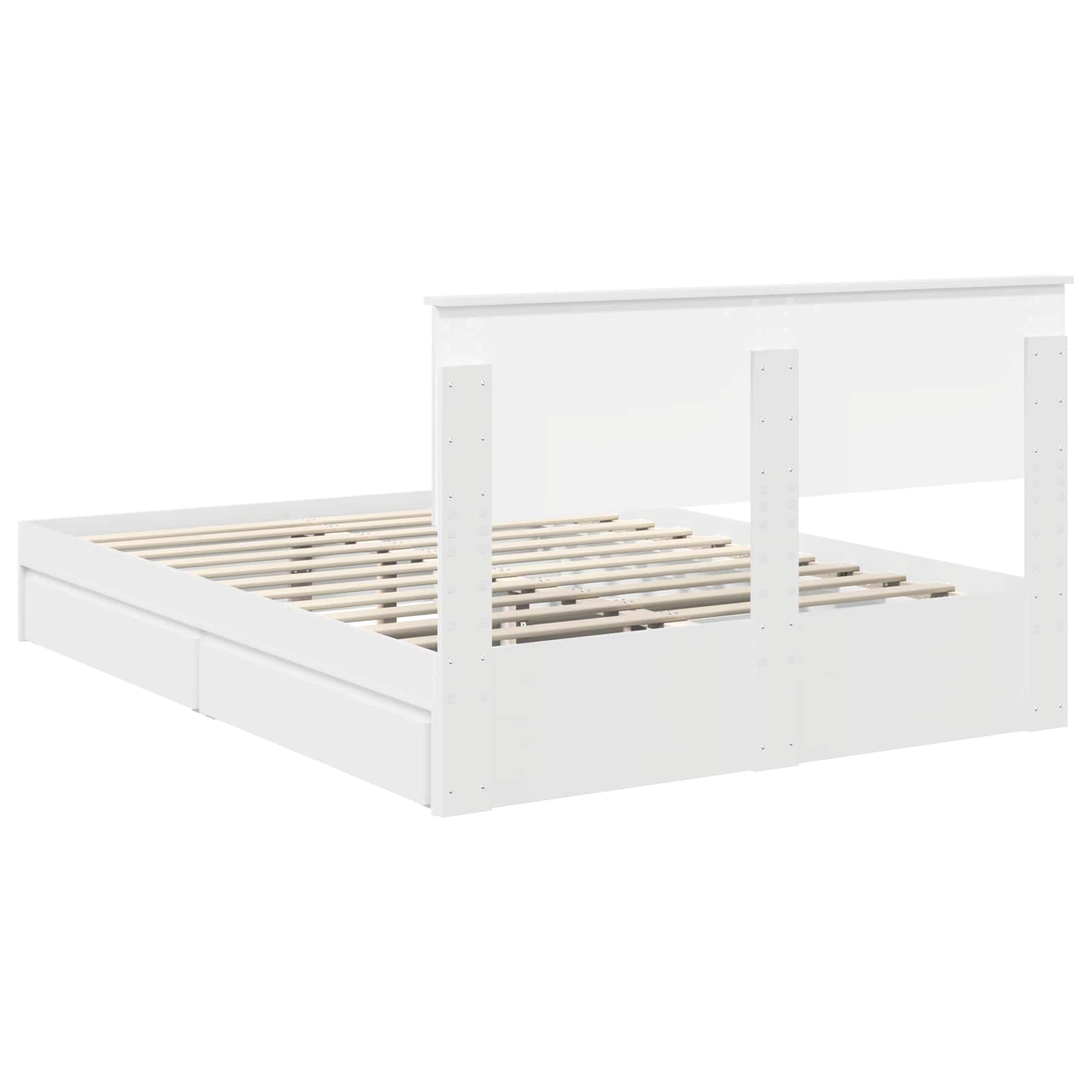 Opslag bed met hoofdeinde Wit 140 x 200 cm Bewerkt hout is nu te koop bij PeponiXL, paradijselijk wonen!