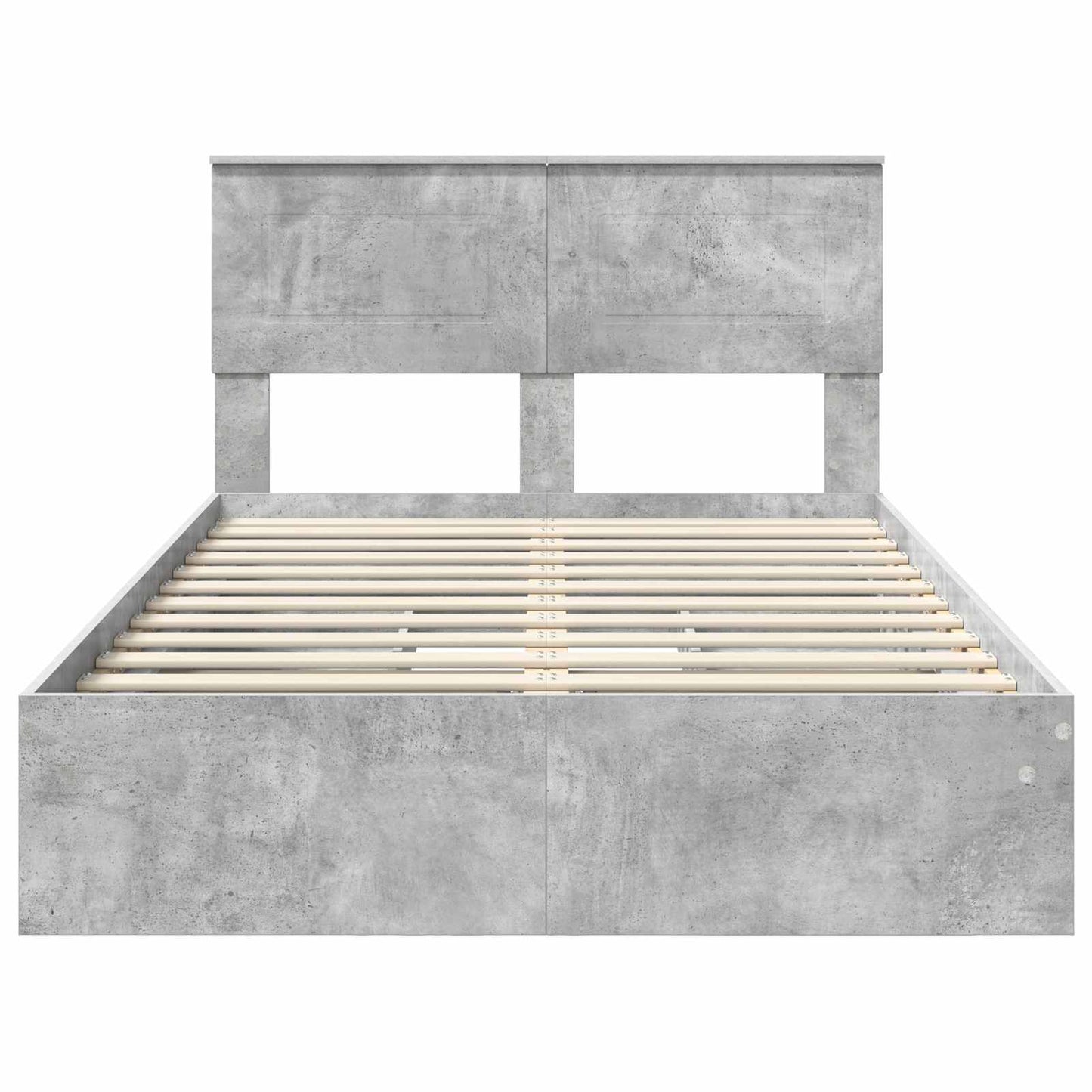 Opslag bed met hoofdeinde Beton Grijs 135 x 190 cm Bewerkt hout is nu te koop bij PeponiXL, paradijselijk wonen!