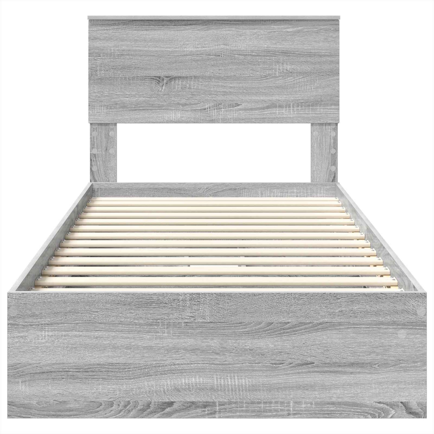 Opslag bed met lade Grijs Sonoma 100 x 200 cm Bewerkt hout is nu te koop bij PeponiXL, paradijselijk wonen!