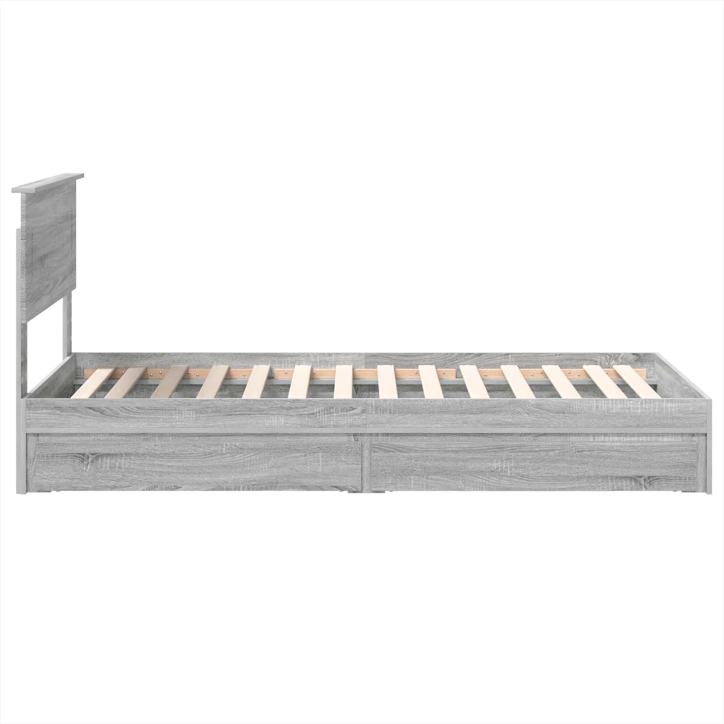 Opslag bed met lade Grijs Sonoma 100 x 200 cm Bewerkt hout is nu te koop bij PeponiXL, paradijselijk wonen!