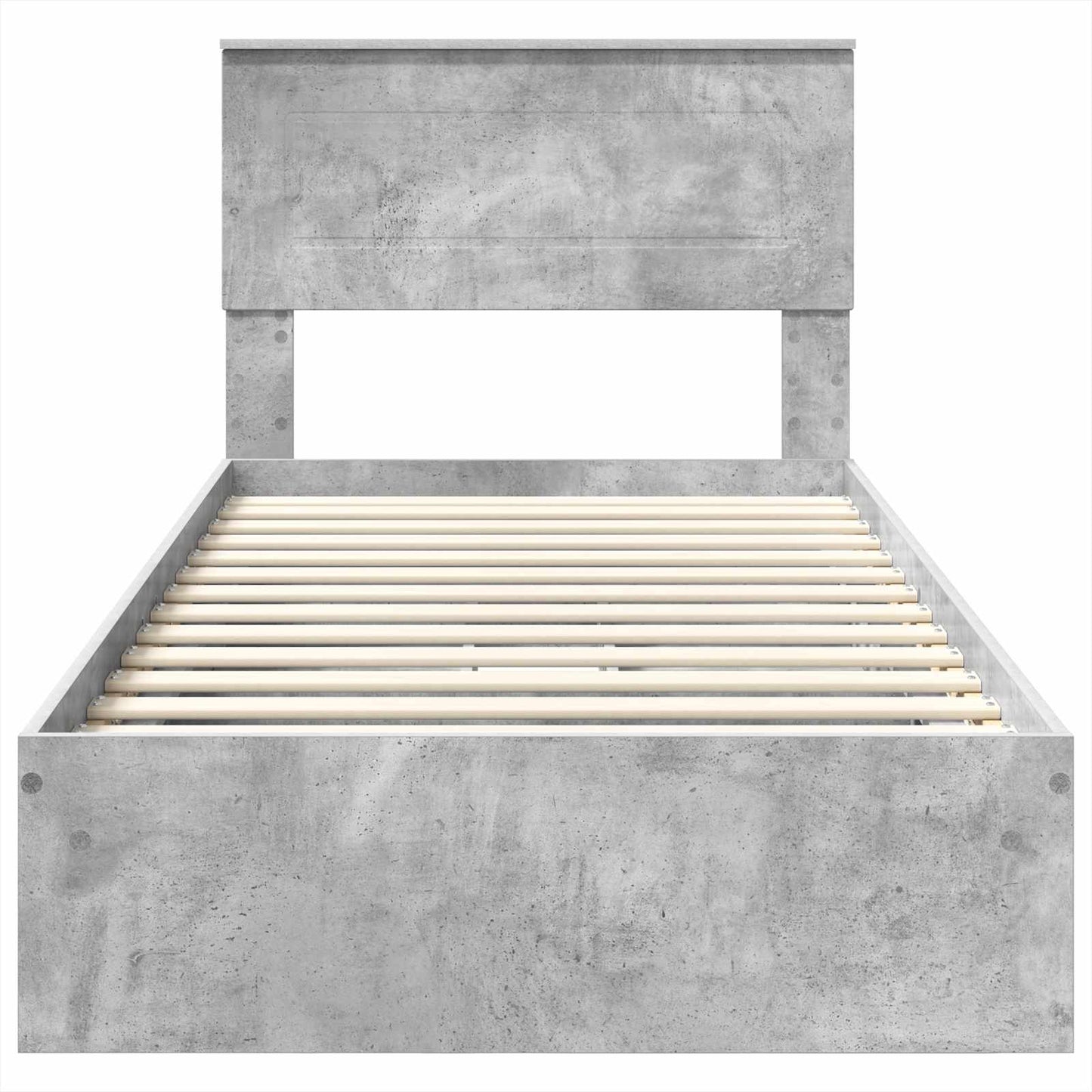 Opslag bed met hoofdeinde Beton Grijs 90 x 190 cm Bewerkt hout is nu te koop bij PeponiXL, paradijselijk wonen!