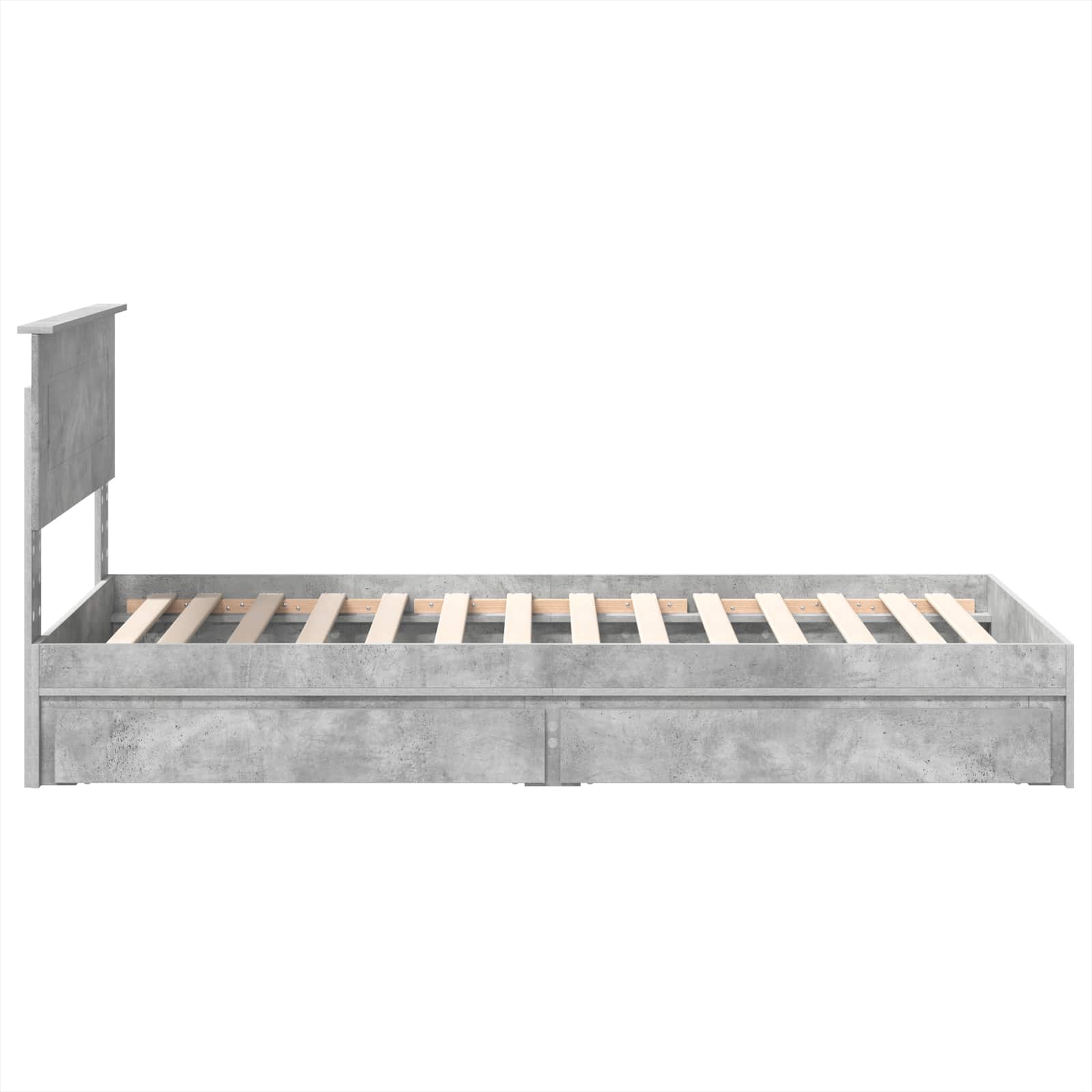 Opslag bed met hoofdeinde Beton Grijs 90 x 190 cm Bewerkt hout is nu te koop bij PeponiXL, paradijselijk wonen!