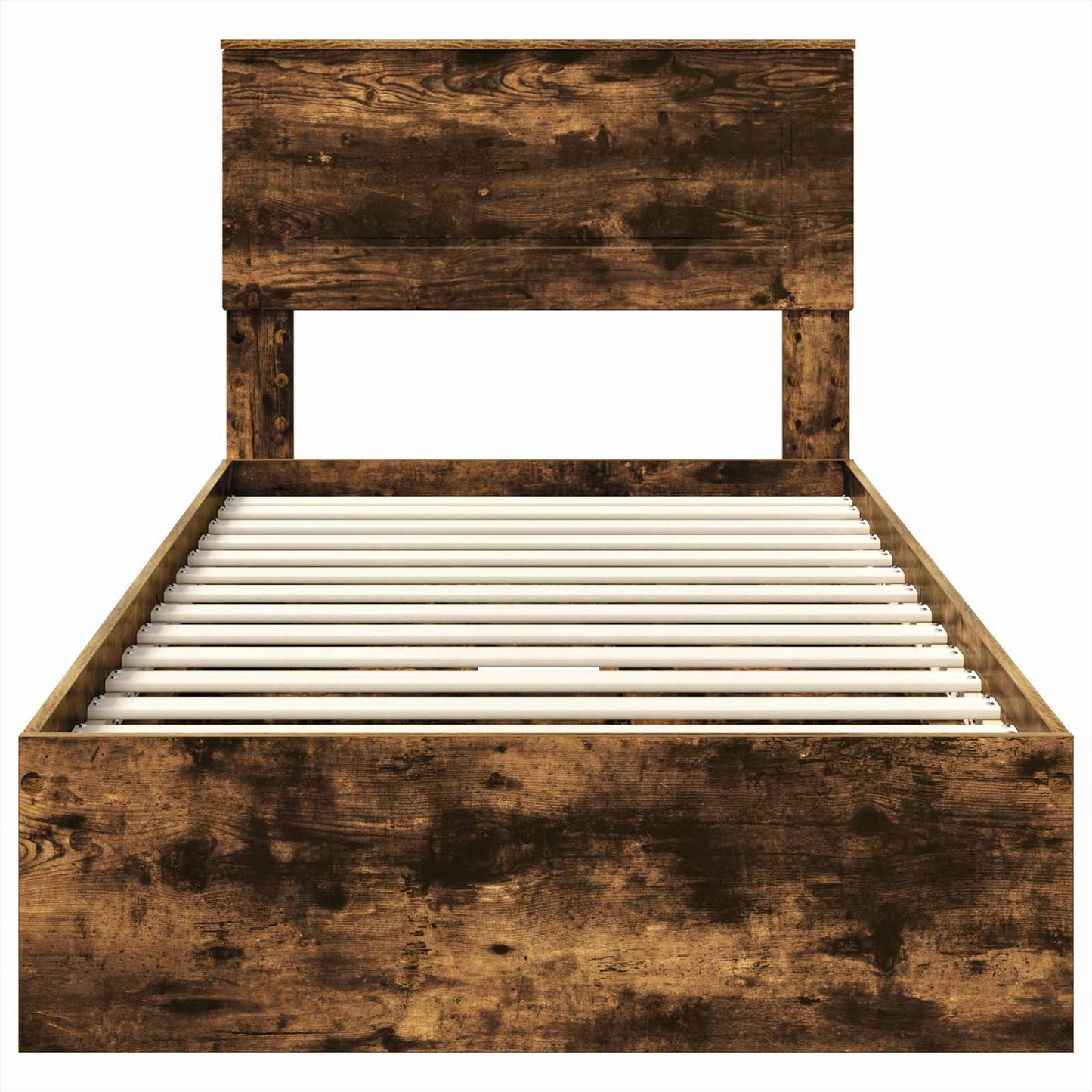 Opslag bed met lade Gerookt eiken 90 x 200 cm Bewerkt hout is nu te koop bij PeponiXL, paradijselijk wonen!