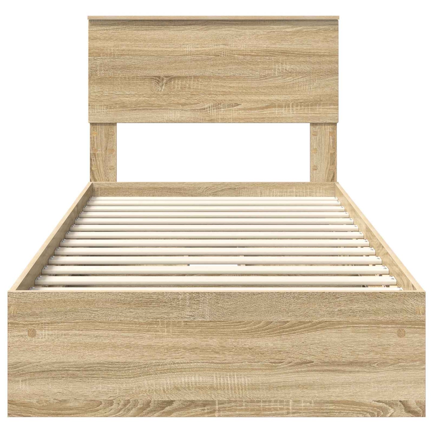 Opslag bed met hoofdeinde Sonoma Eiken 75 x 190 cm Bewerkt hout is nu te koop bij PeponiXL, paradijselijk wonen!