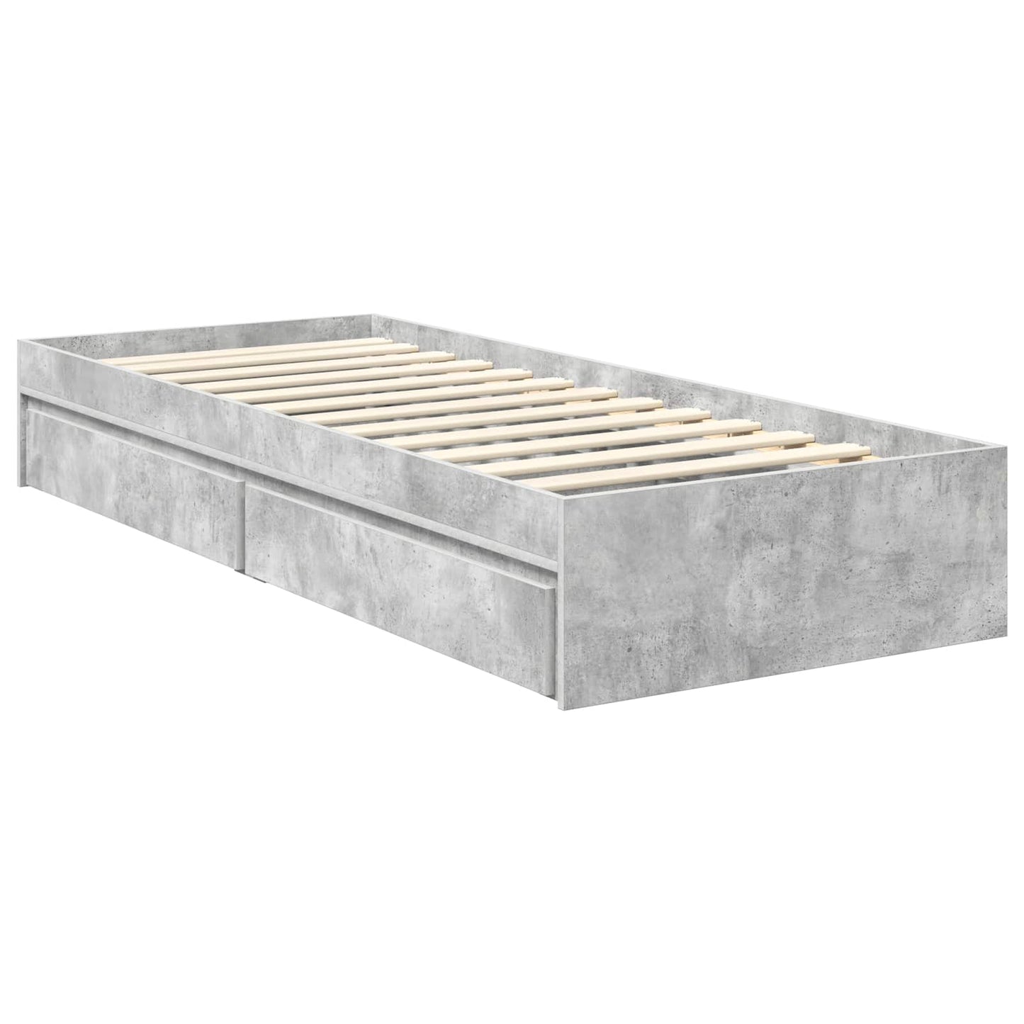Opslag bed met hoofdeinde Beton Grijs 70 x 190 cm Bewerkt hout is nu te koop bij PeponiXL, paradijselijk wonen!