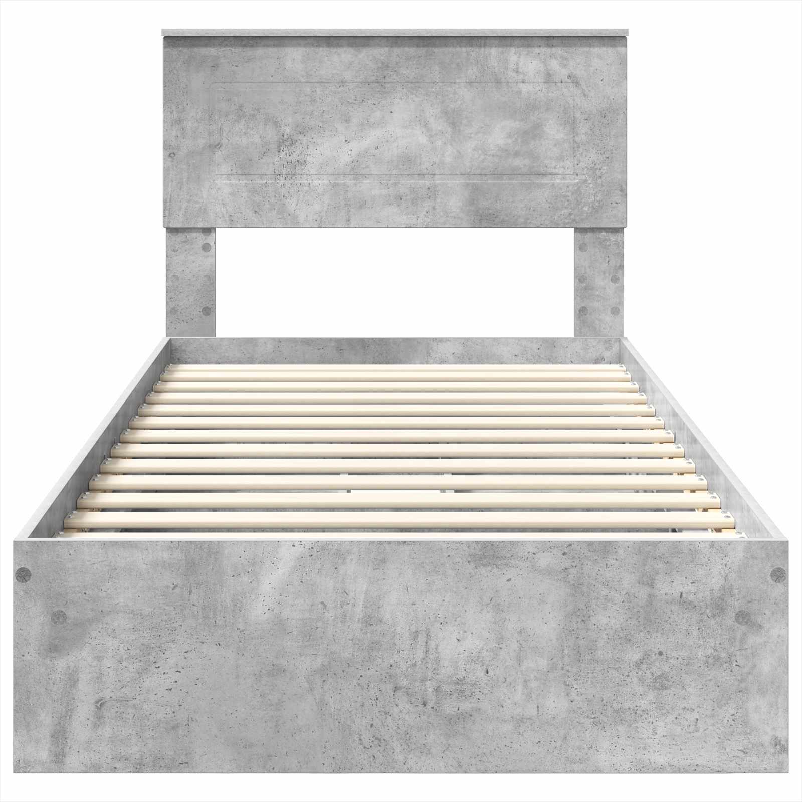 Opslag bed met hoofdeinde Beton Grijs 70 x 190 cm Bewerkt hout is nu te koop bij PeponiXL, paradijselijk wonen!
