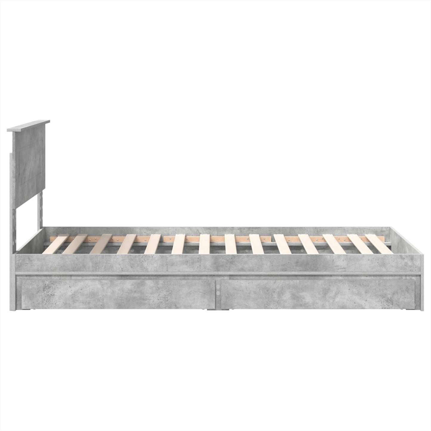 Opslag bed met hoofdeinde Beton Grijs 70 x 190 cm Bewerkt hout is nu te koop bij PeponiXL, paradijselijk wonen!