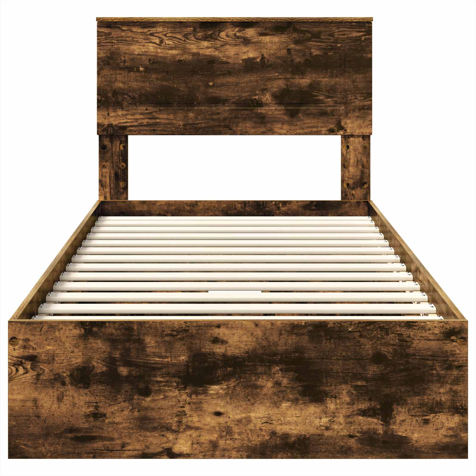 Opslag bed met lade Gerookt eiken 75 x 190 cm Bewerkt hout is nu te koop bij PeponiXL, paradijselijk wonen!