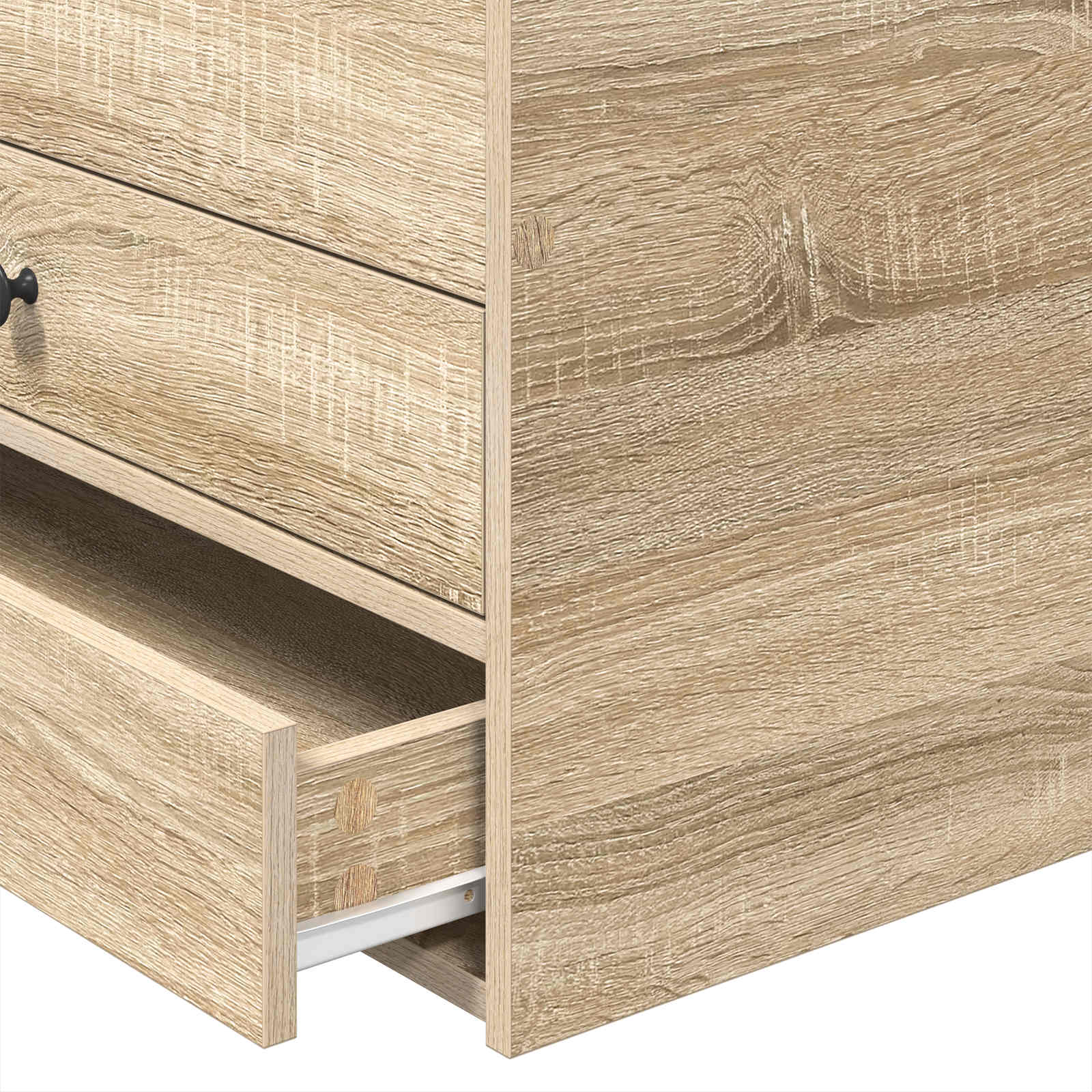 Slaapbank Sonoma Eiken en Zwart 100 x 200 cm Bewerkt hout is nu te koop bij PeponiXL, paradijselijk wonen!