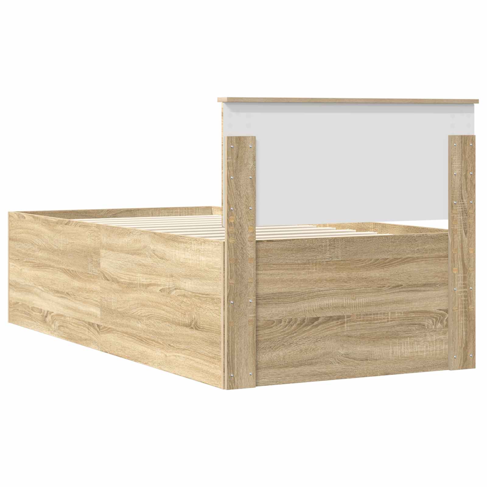 Slaapbank Sonoma Eiken en Zwart 100 x 200 cm Bewerkt hout is nu te koop bij PeponiXL, paradijselijk wonen!