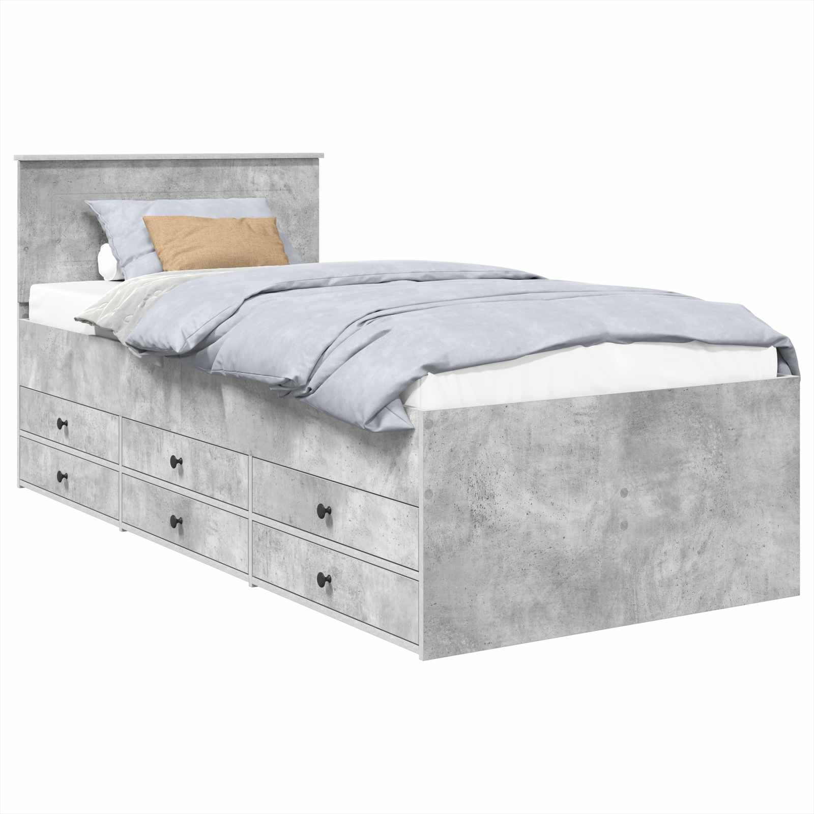 Slaapbank Beton Grijs en Zwart 100 x 200 cm Bewerkt hout is nu te koop bij PeponiXL, paradijselijk wonen!