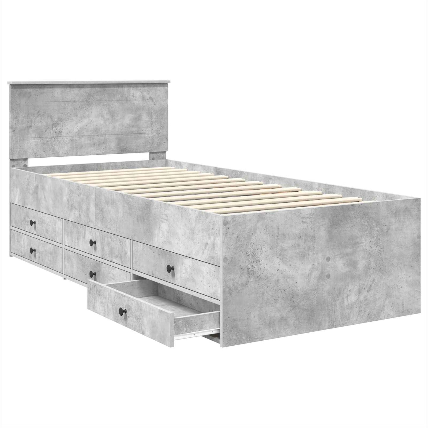 Slaapbank Beton Grijs en Zwart 100 x 200 cm Bewerkt hout is nu te koop bij PeponiXL, paradijselijk wonen!