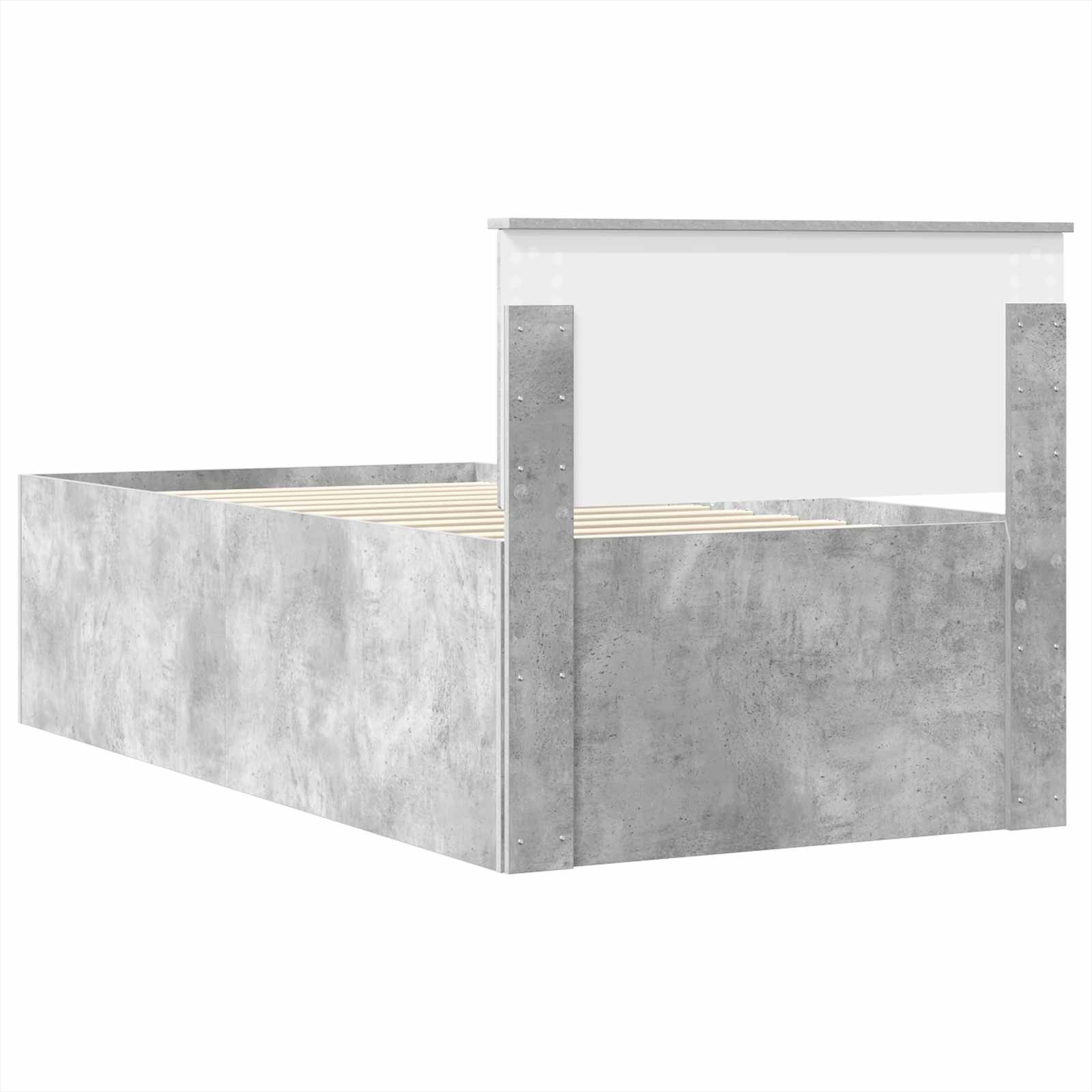 Slaapbank Beton Grijs en Zwart 100 x 200 cm Bewerkt hout is nu te koop bij PeponiXL, paradijselijk wonen!