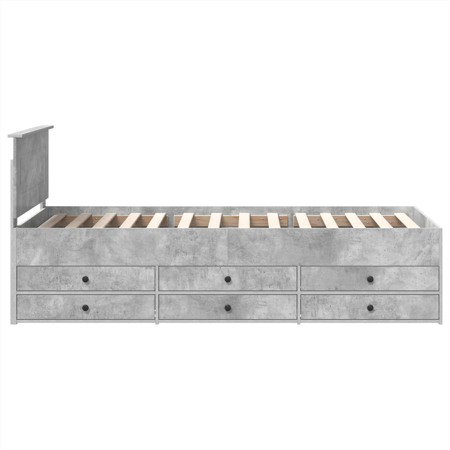 Slaapbank Beton Grijs en Zwart 100 x 200 cm Bewerkt hout is nu te koop bij PeponiXL, paradijselijk wonen!