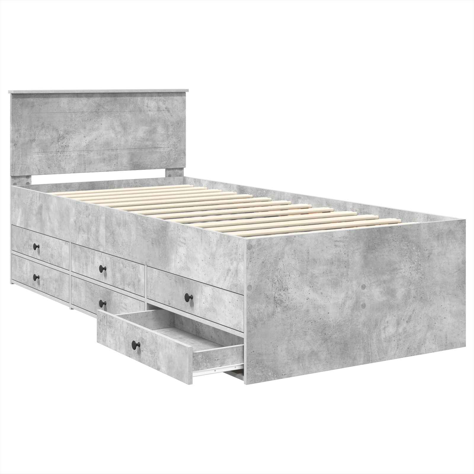 Slaapbank Beton Grijs en Zwart 90 x 190 cm Bewerkt hout is nu te koop bij PeponiXL, paradijselijk wonen!
