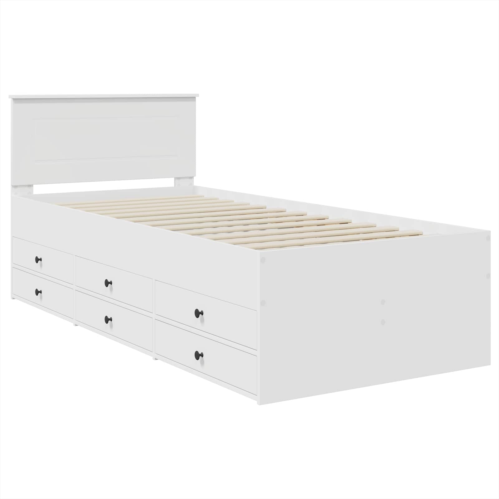 Slaapbank met lade Wit en zwart 75 x 190 cm Bewerkt hout is nu te koop bij PeponiXL, paradijselijk wonen!