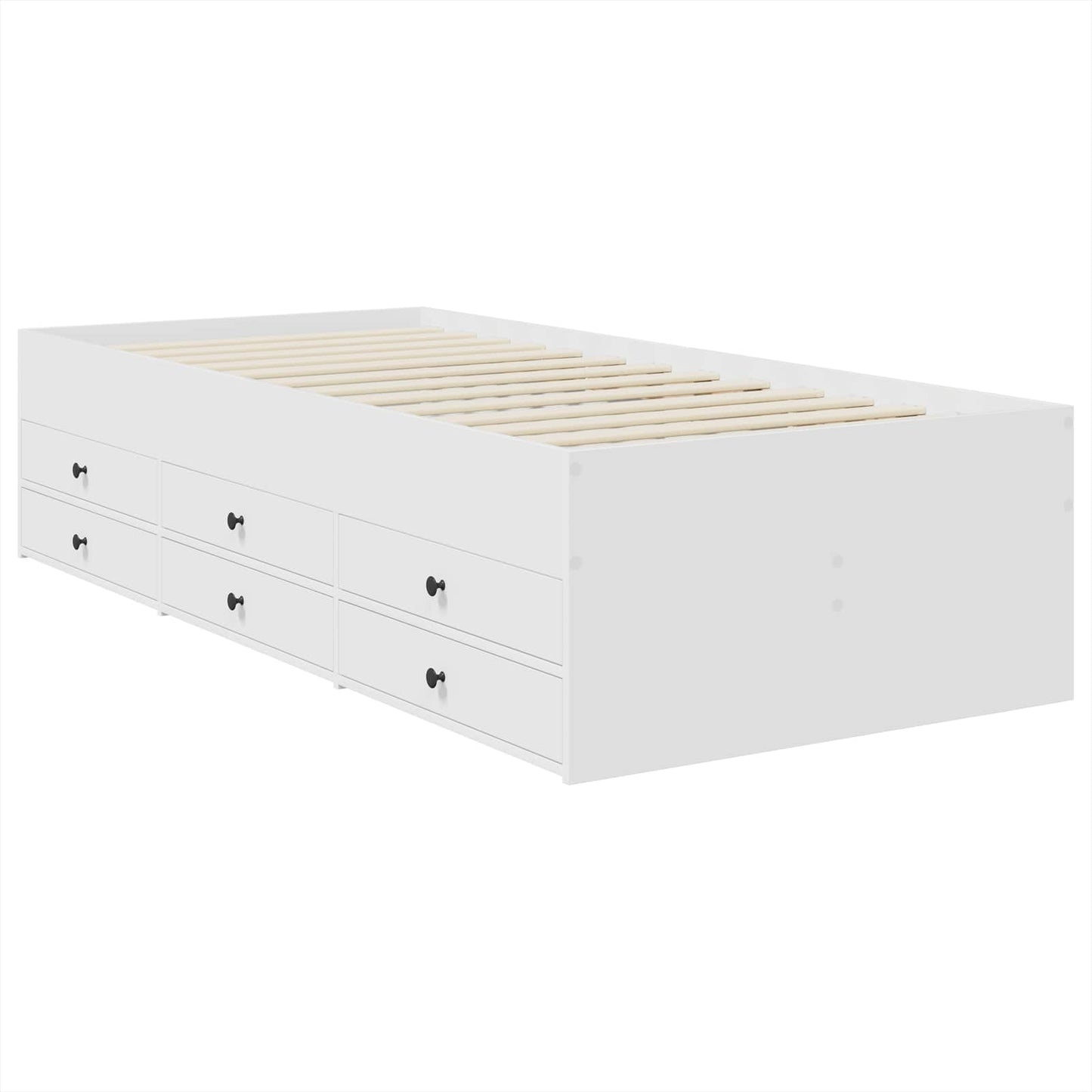 Slaapbank met lade Wit en zwart 75 x 190 cm Bewerkt hout is nu te koop bij PeponiXL, paradijselijk wonen!
