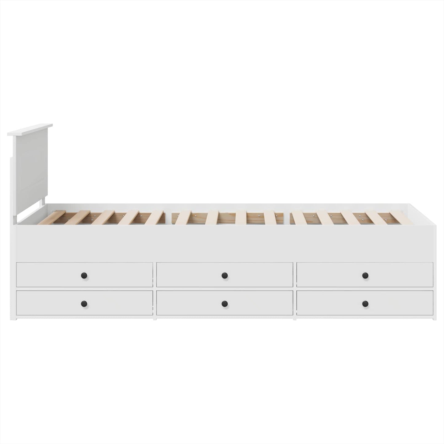 Slaapbank met lade Wit en zwart 75 x 190 cm Bewerkt hout is nu te koop bij PeponiXL, paradijselijk wonen!
