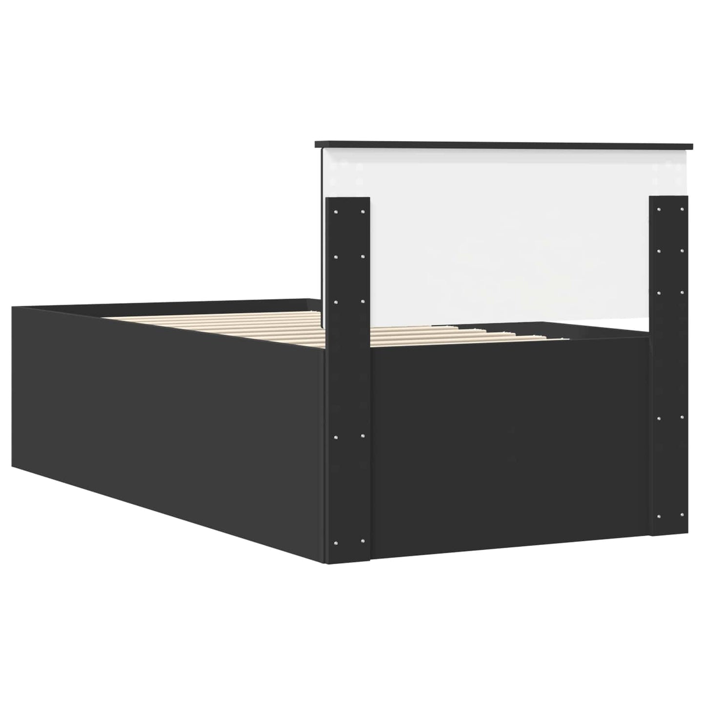 Slaapbank met lade met opslag Zwart 75 x 190 cm Bewerkt hout is nu te koop bij PeponiXL, paradijselijk wonen!