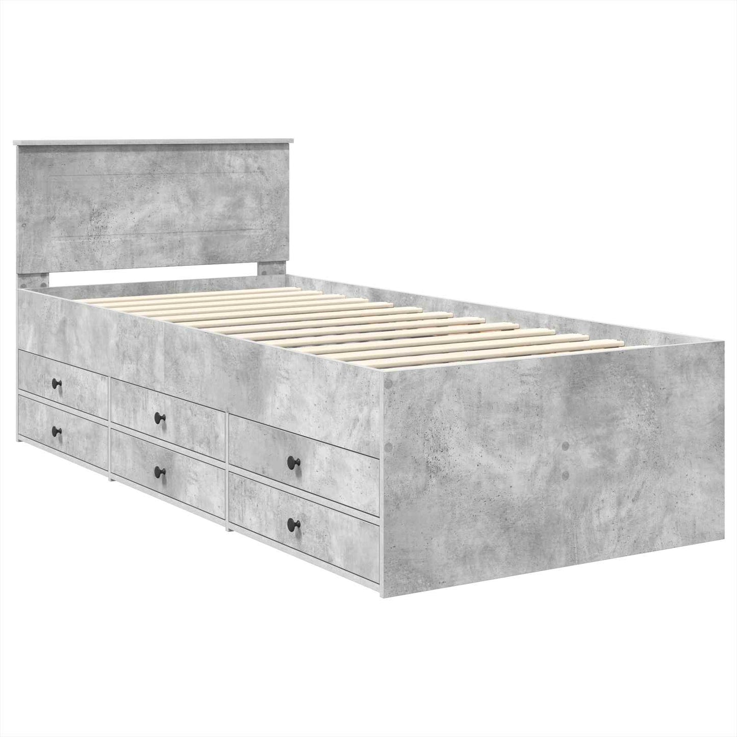 Slaapbank Beton Grijs en Zwart 70 x 190 cm Bewerkt hout is nu te koop bij PeponiXL, paradijselijk wonen!