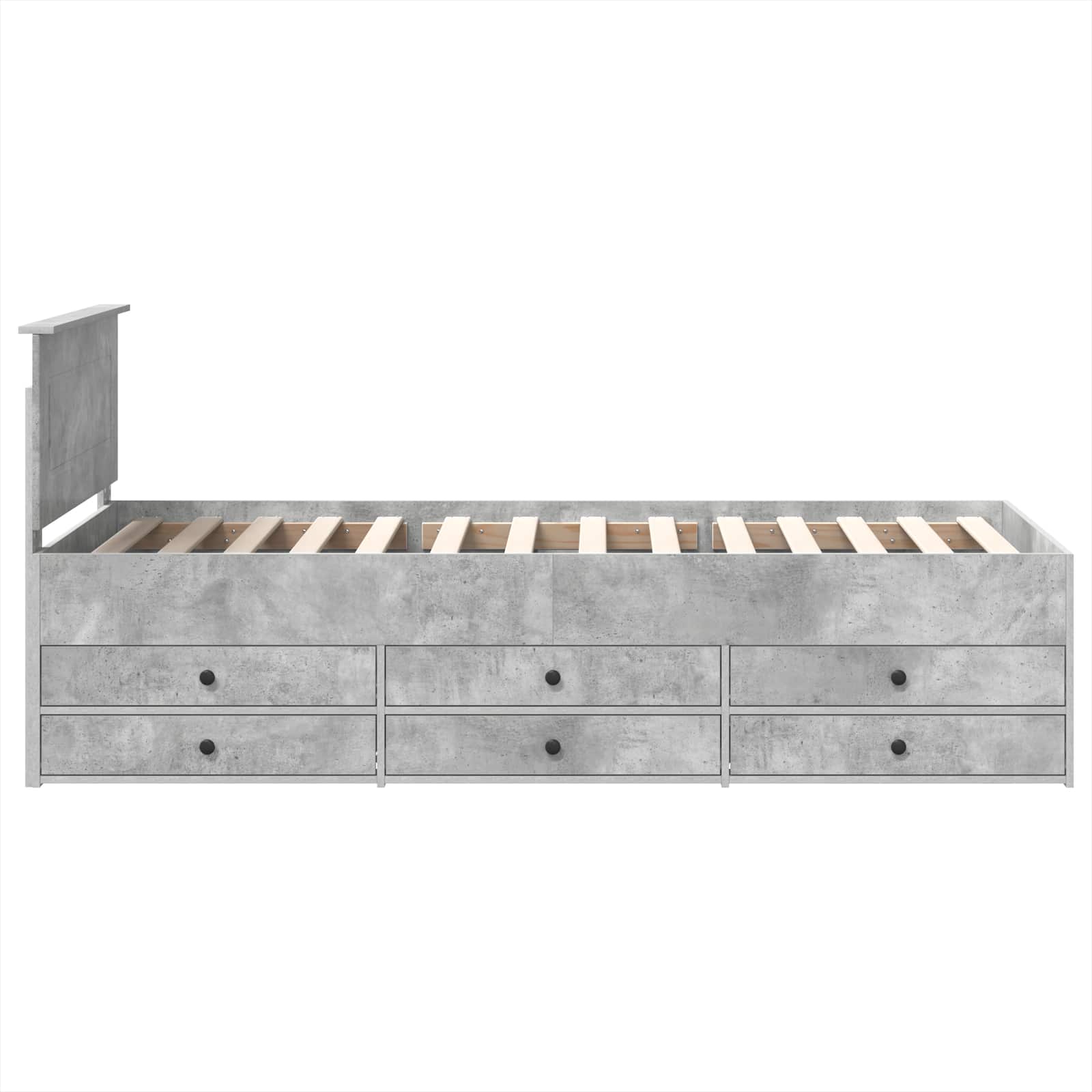 Slaapbank Beton Grijs en Zwart 70 x 190 cm Bewerkt hout is nu te koop bij PeponiXL, paradijselijk wonen!